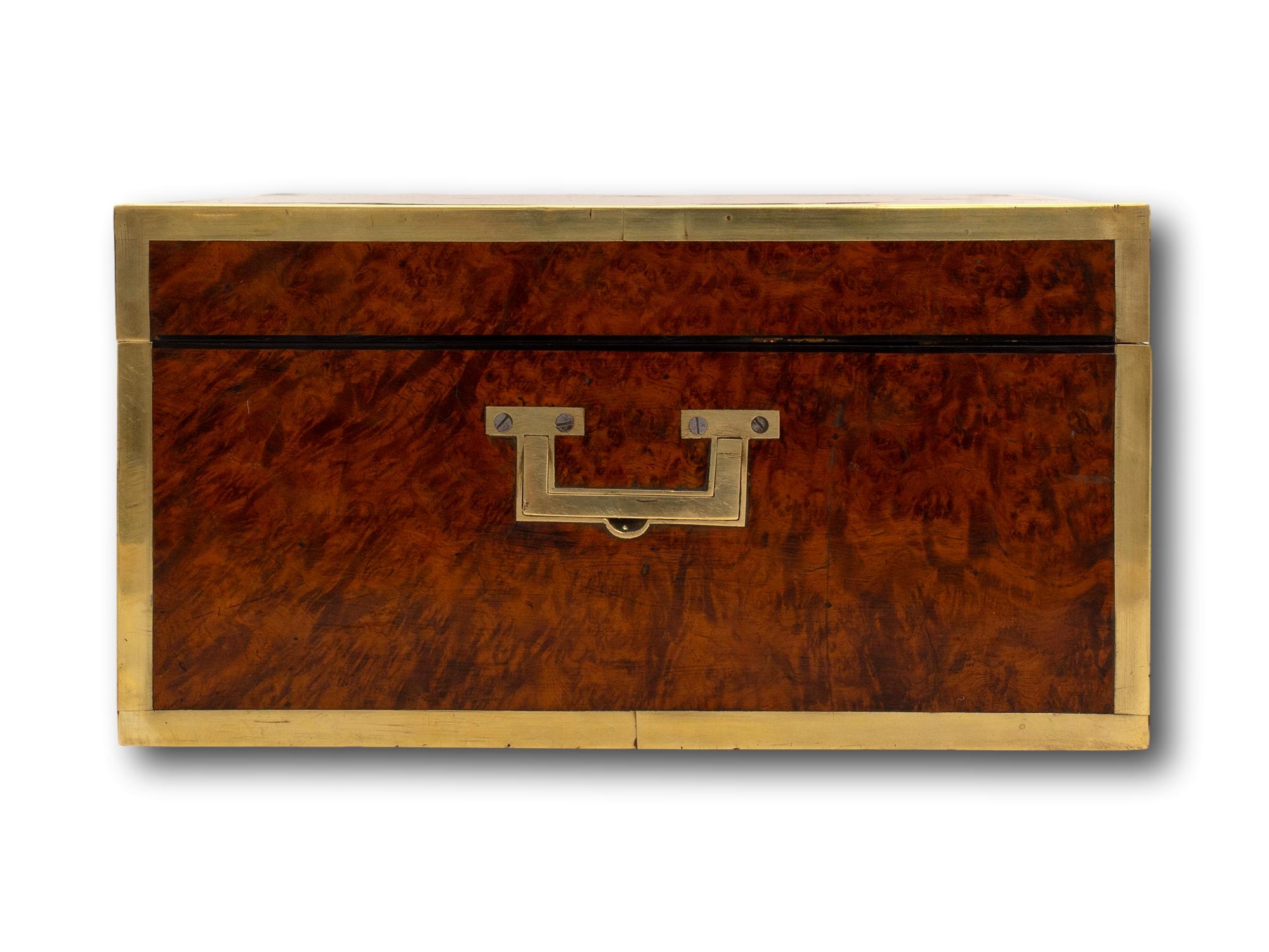 Campaign Anglo-Indian Amboyna Jewelry Box For Sale 2
