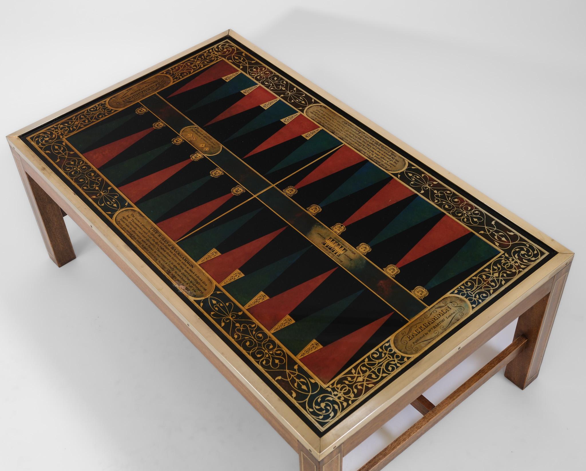 Campaign Antique Style Backgammon Board Coffee Table London 1950-60's 6