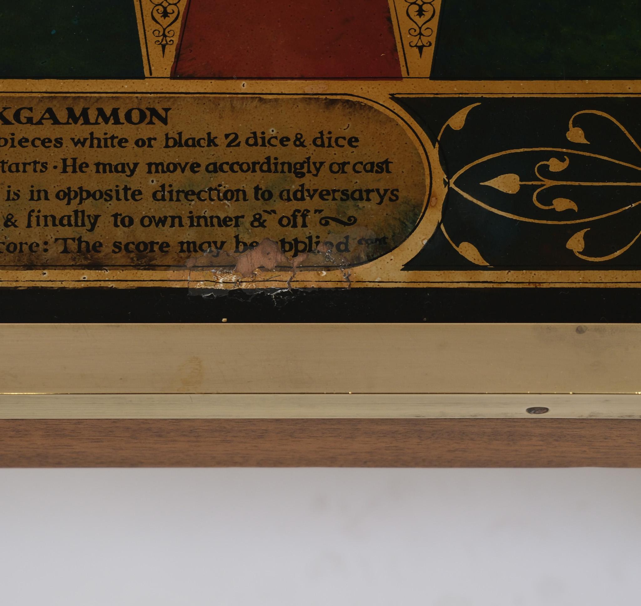 20th Century Campaign Antique Style Backgammon Board Coffee Table London 1950-60's