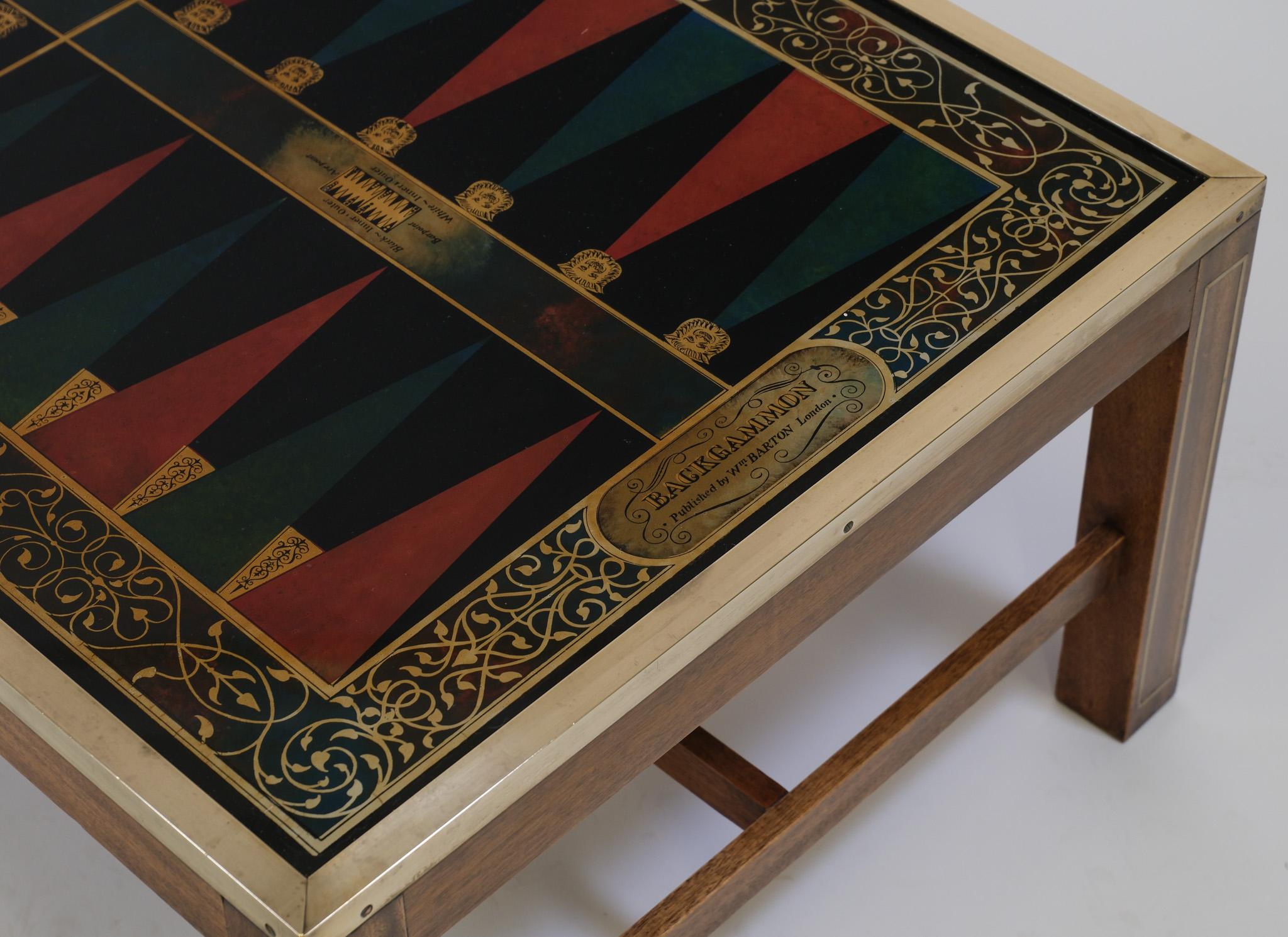 Campaign Antique Style Backgammon Board Coffee Table London 1950-60's 2