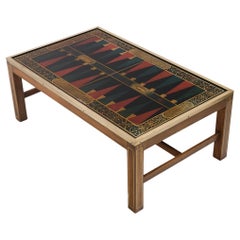 Campaign Antique Style Backgammon Board Coffee Table London 1950-60's
