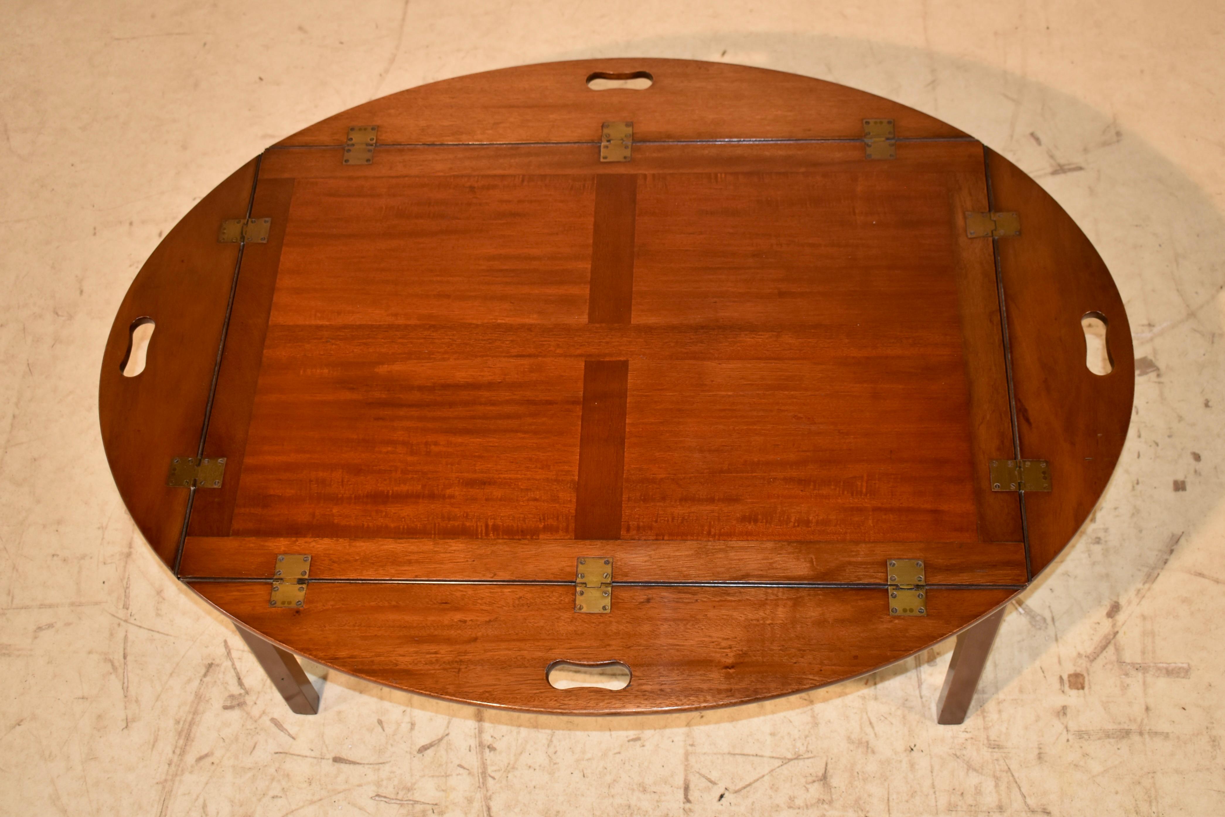 Table à café sur pied avec plateau de maître d'hôtel Campaigner, Circa 1900 en vente 5