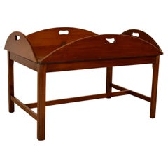 Table à café sur pied avec plateau de maître d'hôtel Campaigner, Circa 1900