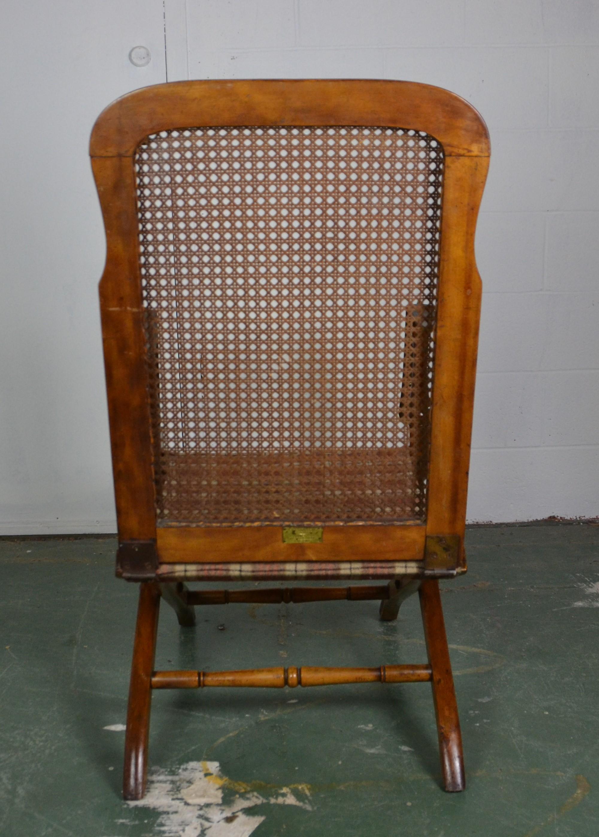 Mid-19th Century Douro Campaign Chair by J.T. Thompson