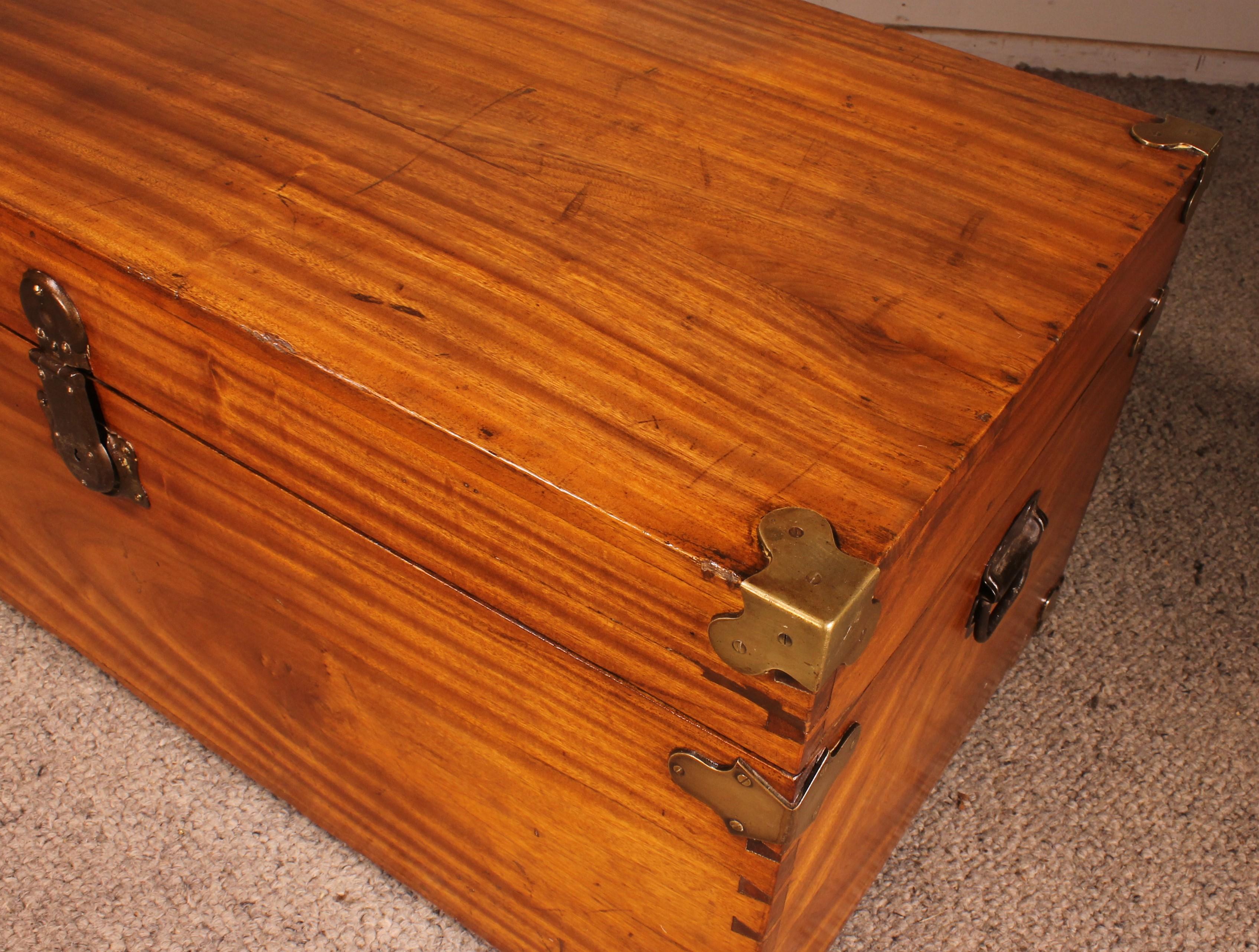 Campaign Chest In Camphor Camphor Wood In Good Condition For Sale In Brussels, Brussels