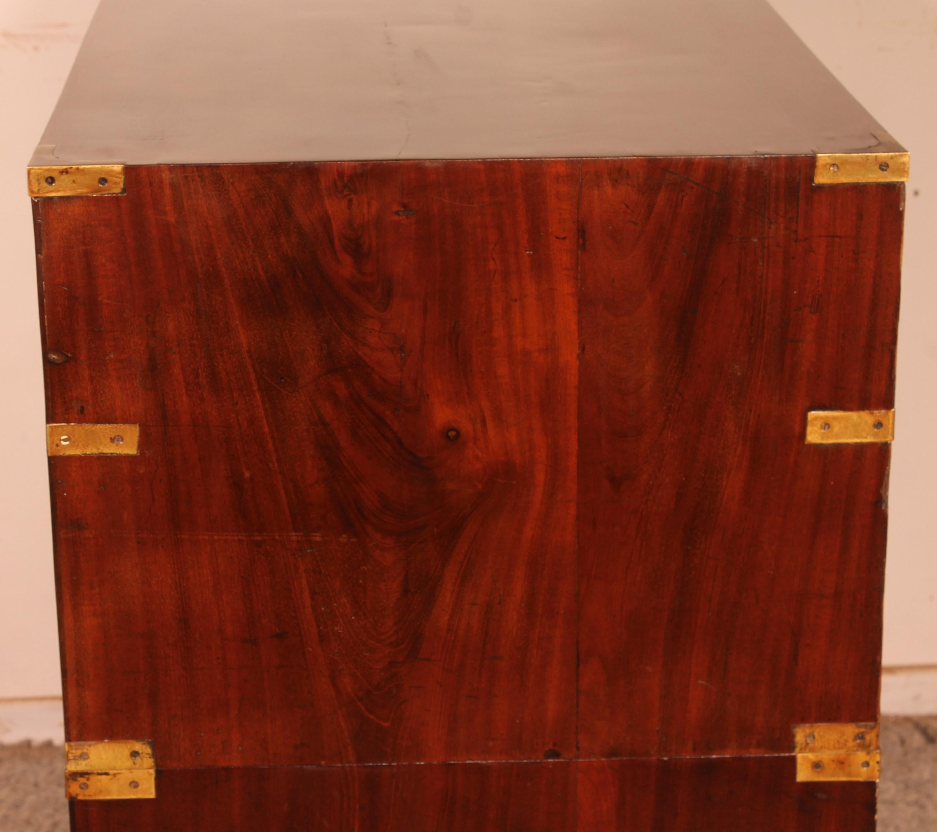 Campaign Chest of Drawer in Mahogany-19 ° Century 1