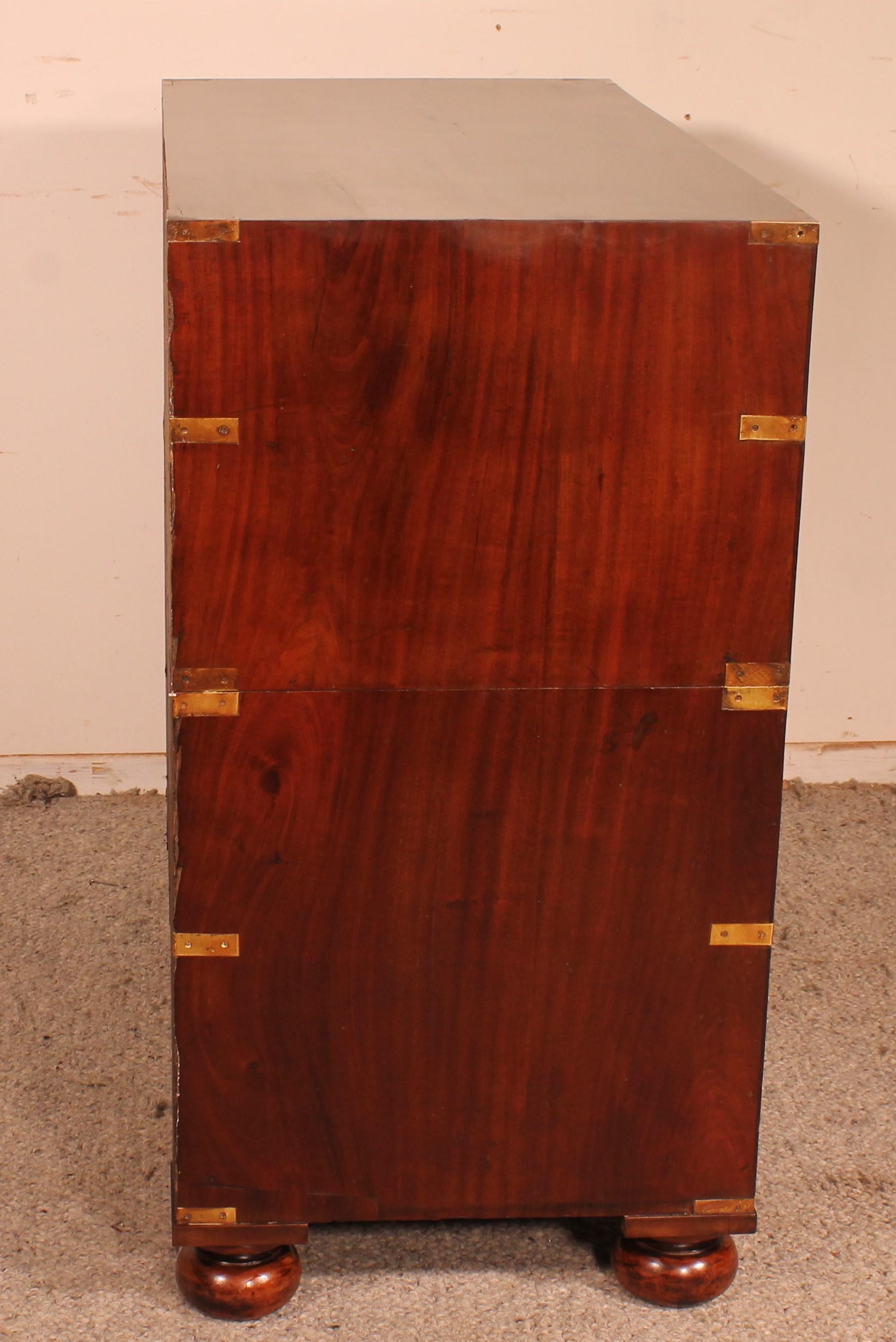 Campaign Chest of Drawer in Mahogany-19 ° Century 2