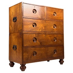 Campaign chest of drawers Chest of drawers English antique 19th century