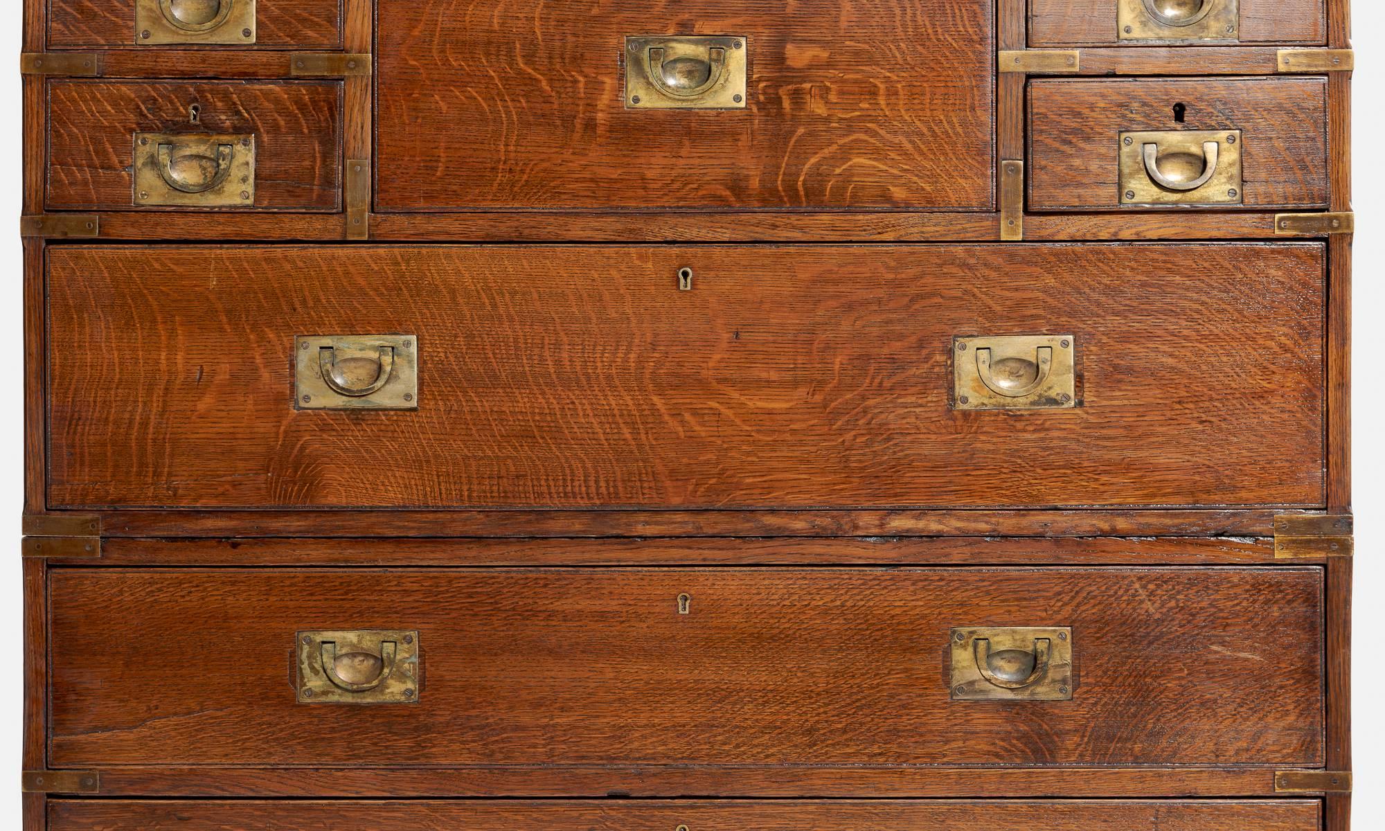 Campaign Chest of Drawers, circa 1910 In Good Condition In Culver City, CA