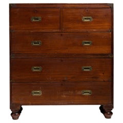 Antique Campaign Chest of Drawers, England circa 1870