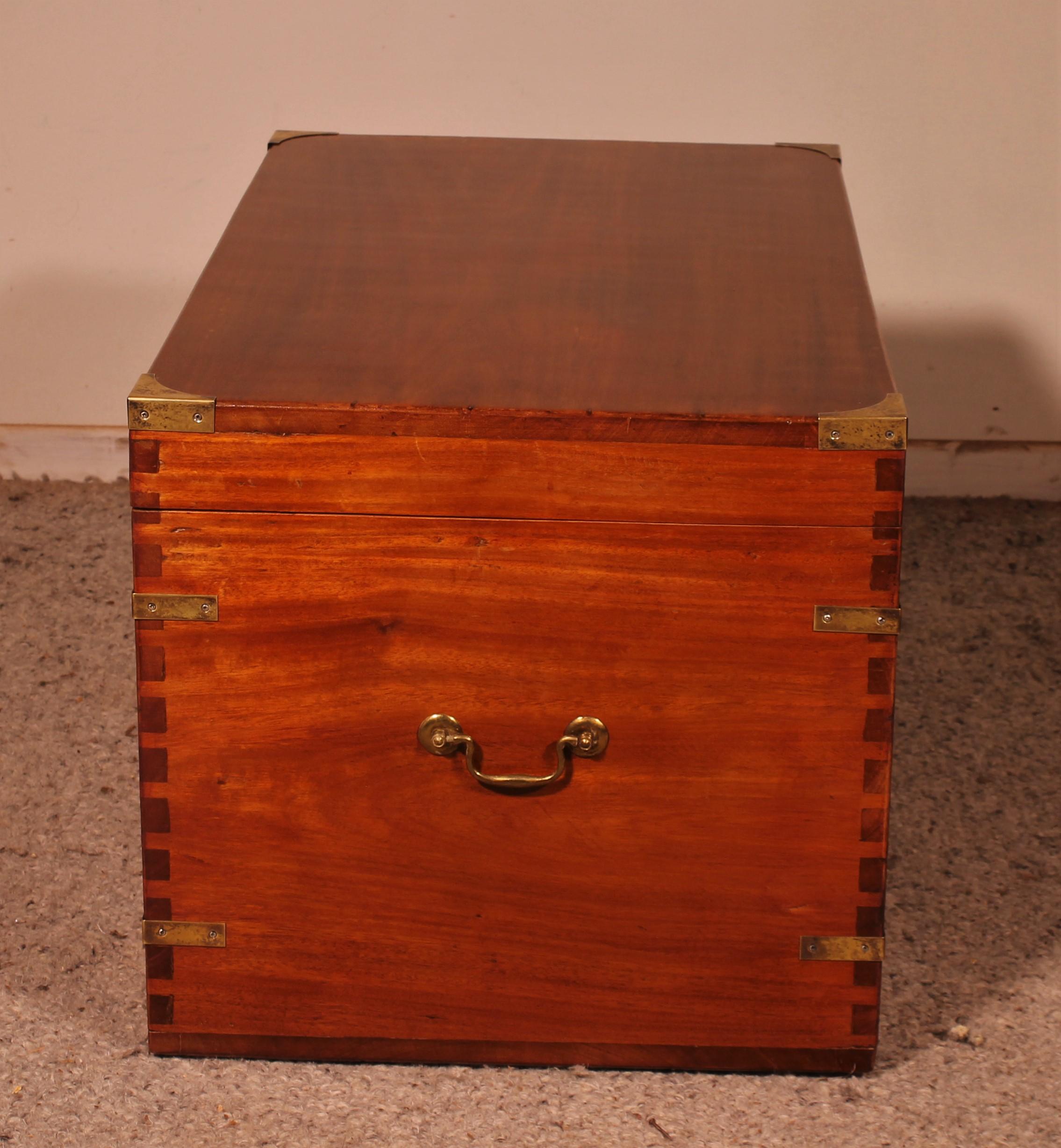 British Campaign Chest or Marine Chest in Camphor Wood circa 1900, England