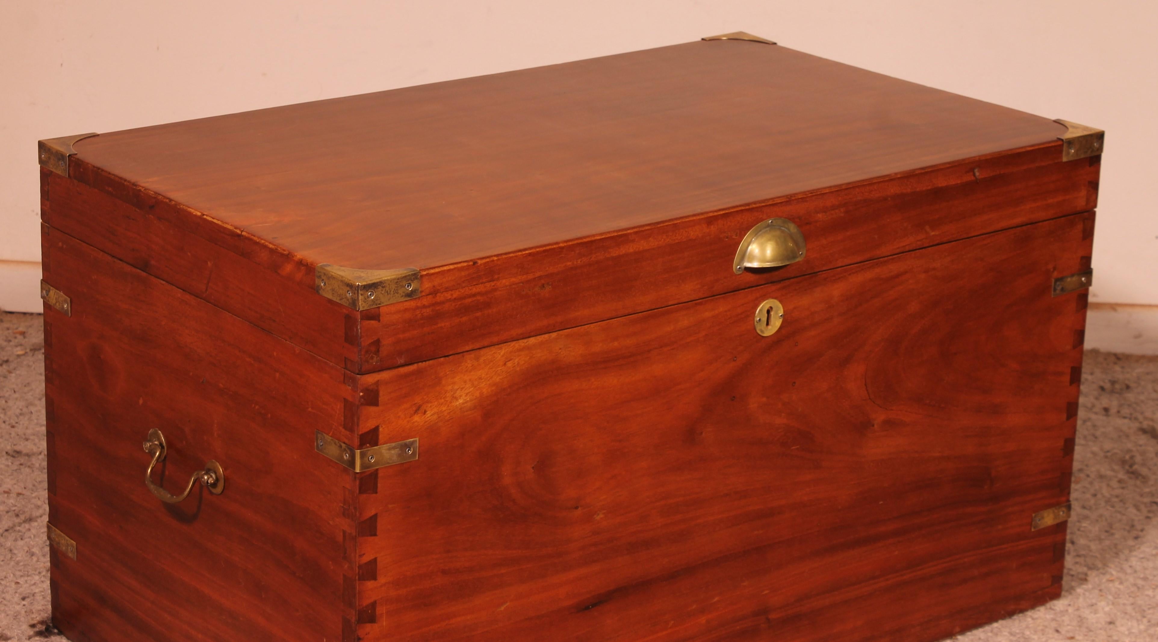 Early 20th Century Campaign Chest or Marine Chest in Camphor Wood circa 1900, England