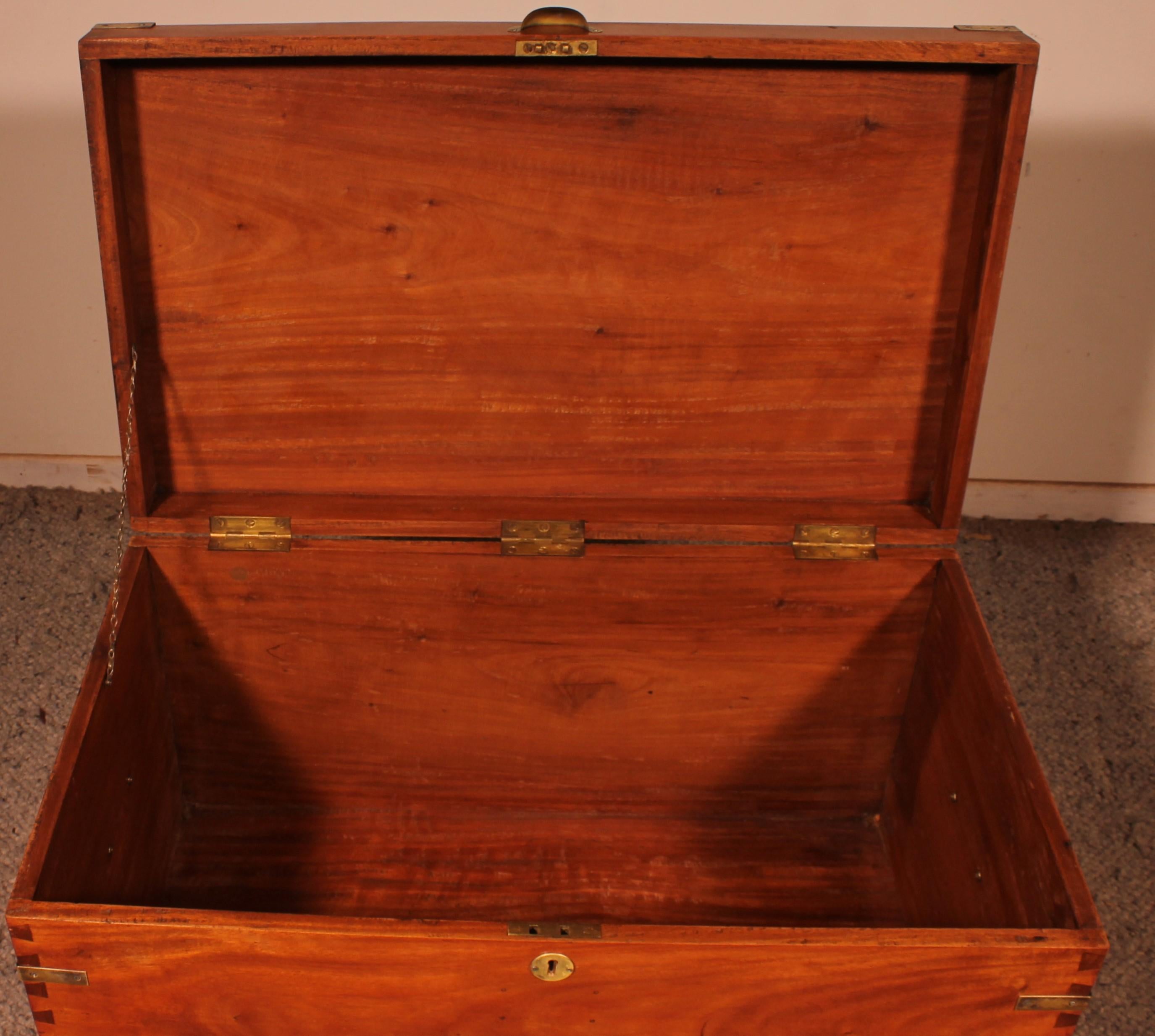 Campaign Chest or Marine Chest in Camphor Wood circa 1900, England 3