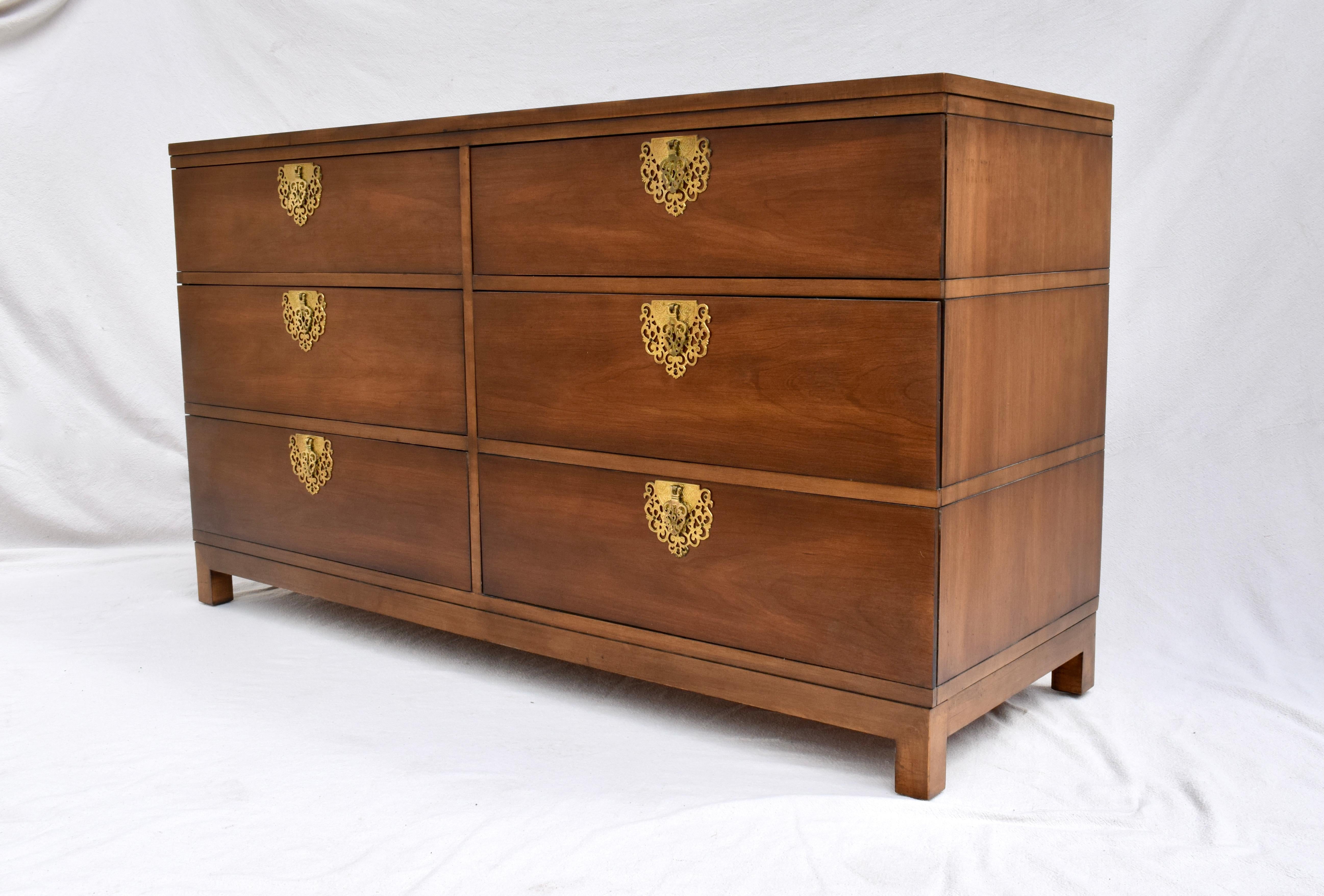 20th Century Campaign Chinoiserie Style Dresser by Drexel Heritage