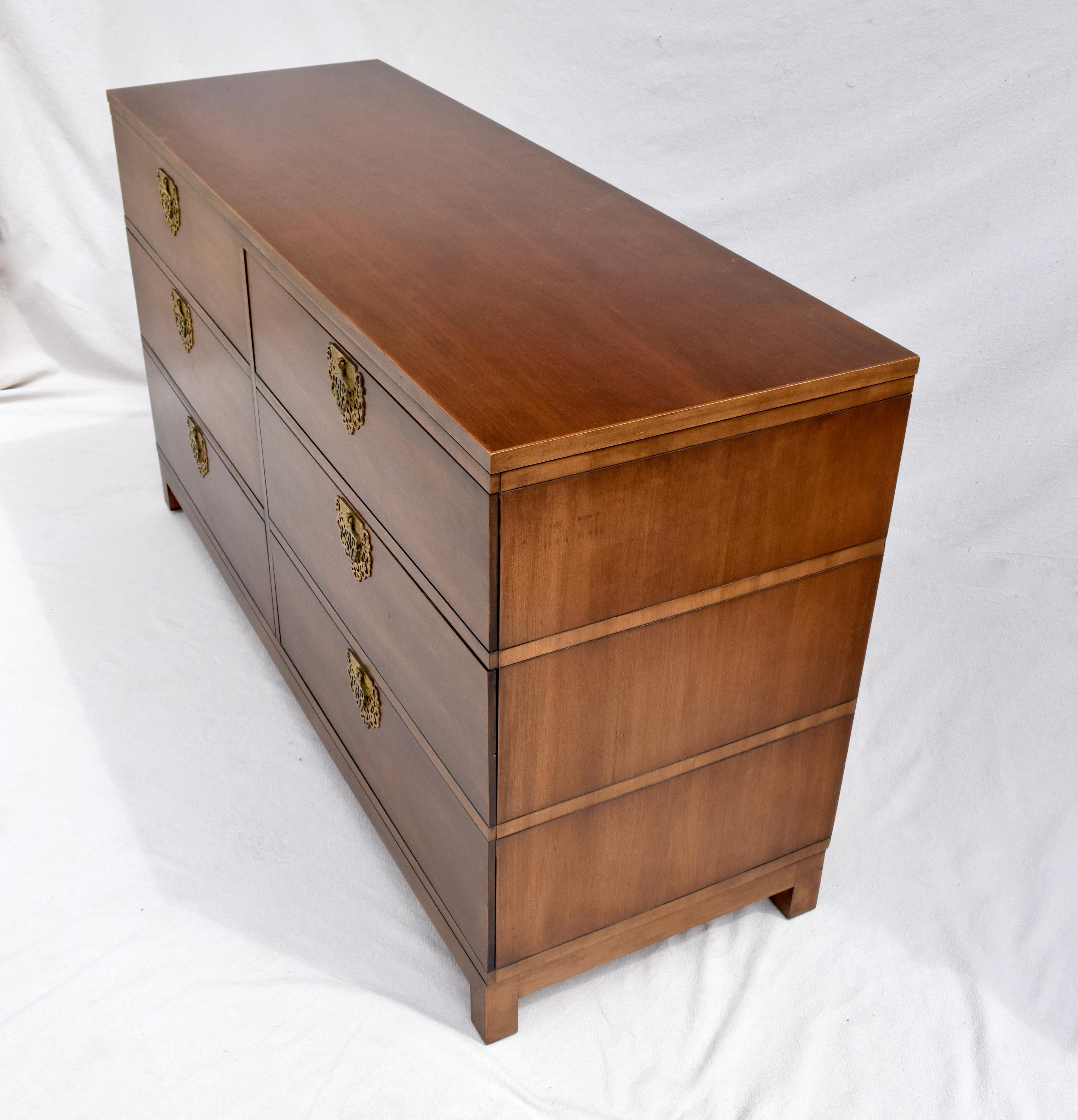 Brass Campaign Chinoiserie Style Dresser by Drexel Heritage