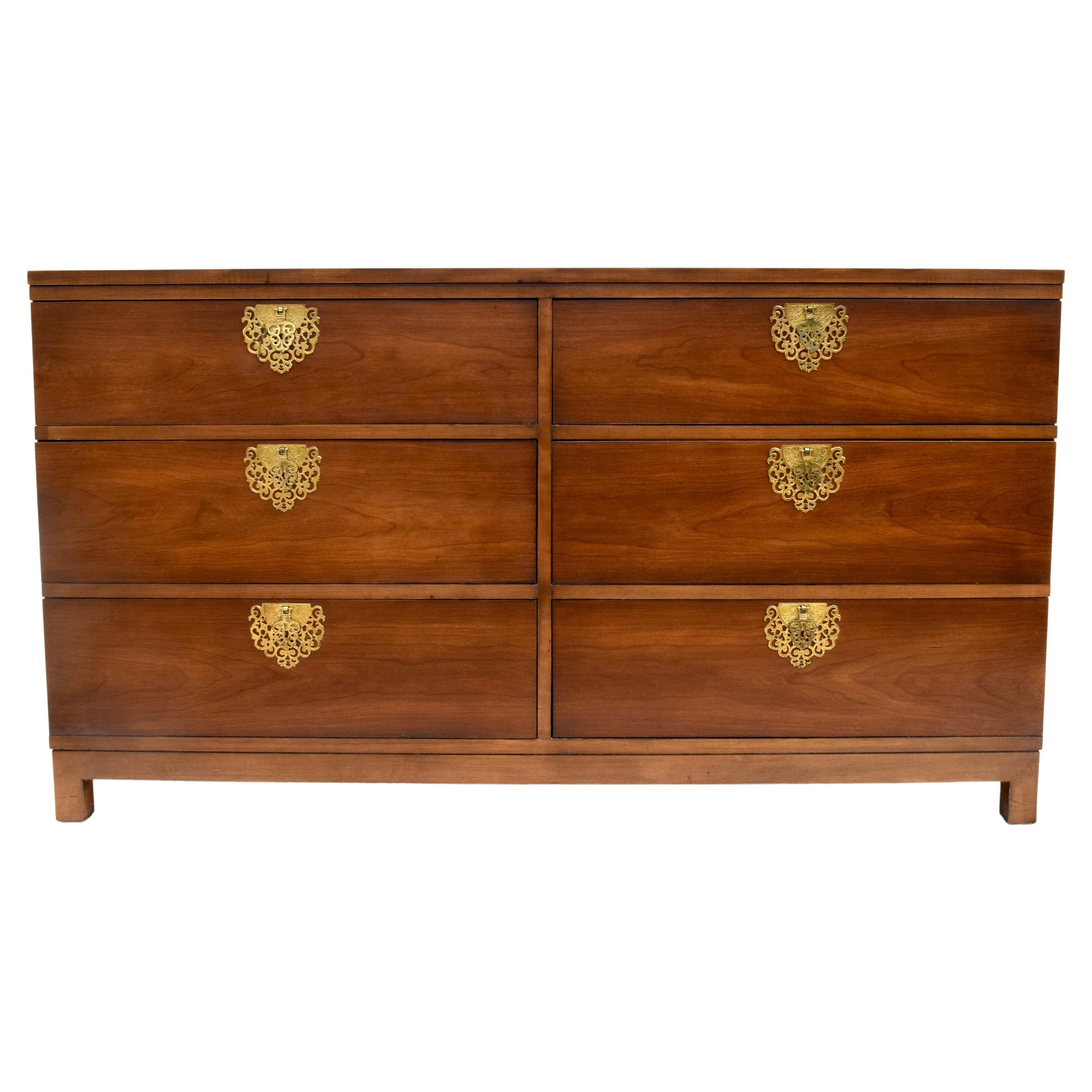 Campaign Chinoiserie Style Dresser by Drexel Heritage