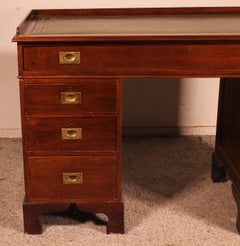 Campaign Desk In Mahogany-19 ° Century