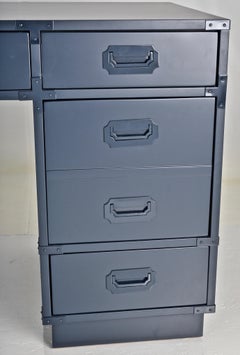 Campaign Desk Custom Lacquered in Polo Blue