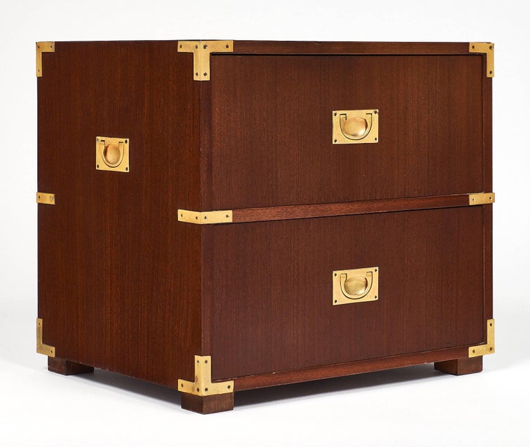 Campaign English Chest Side Tables at 1stdibs