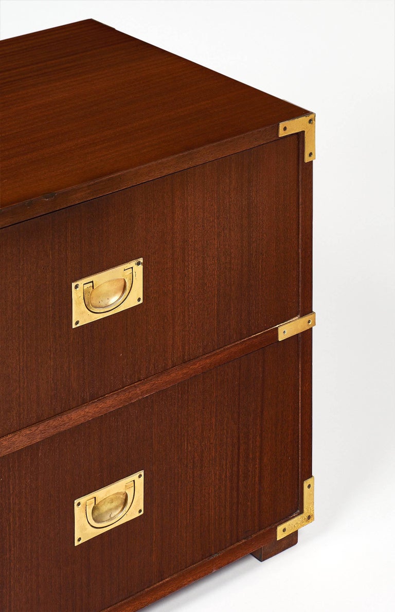 Campaign English Chest Side Tables at 1stdibs