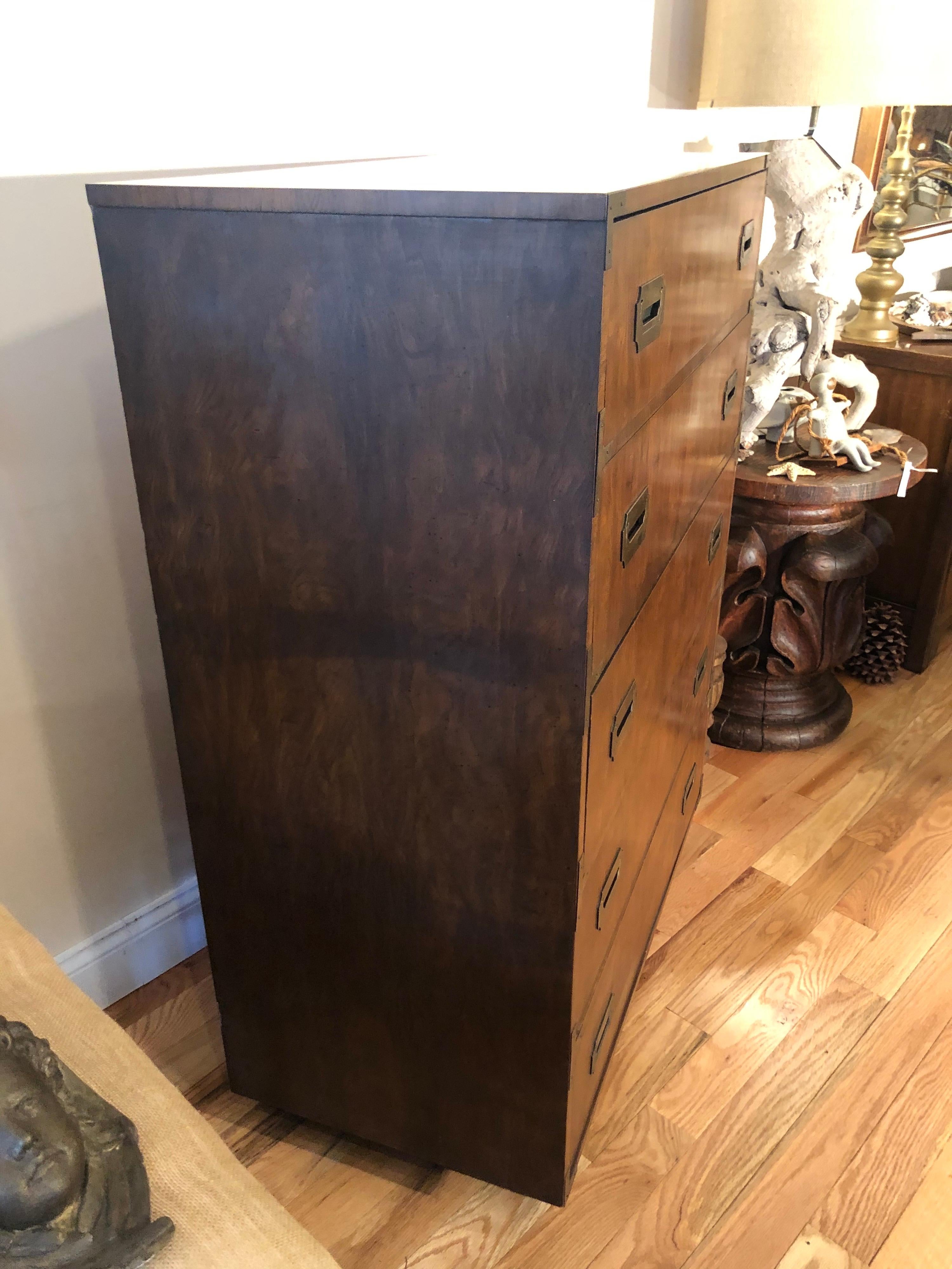 Campaign Highboy Chest of Drawers 5