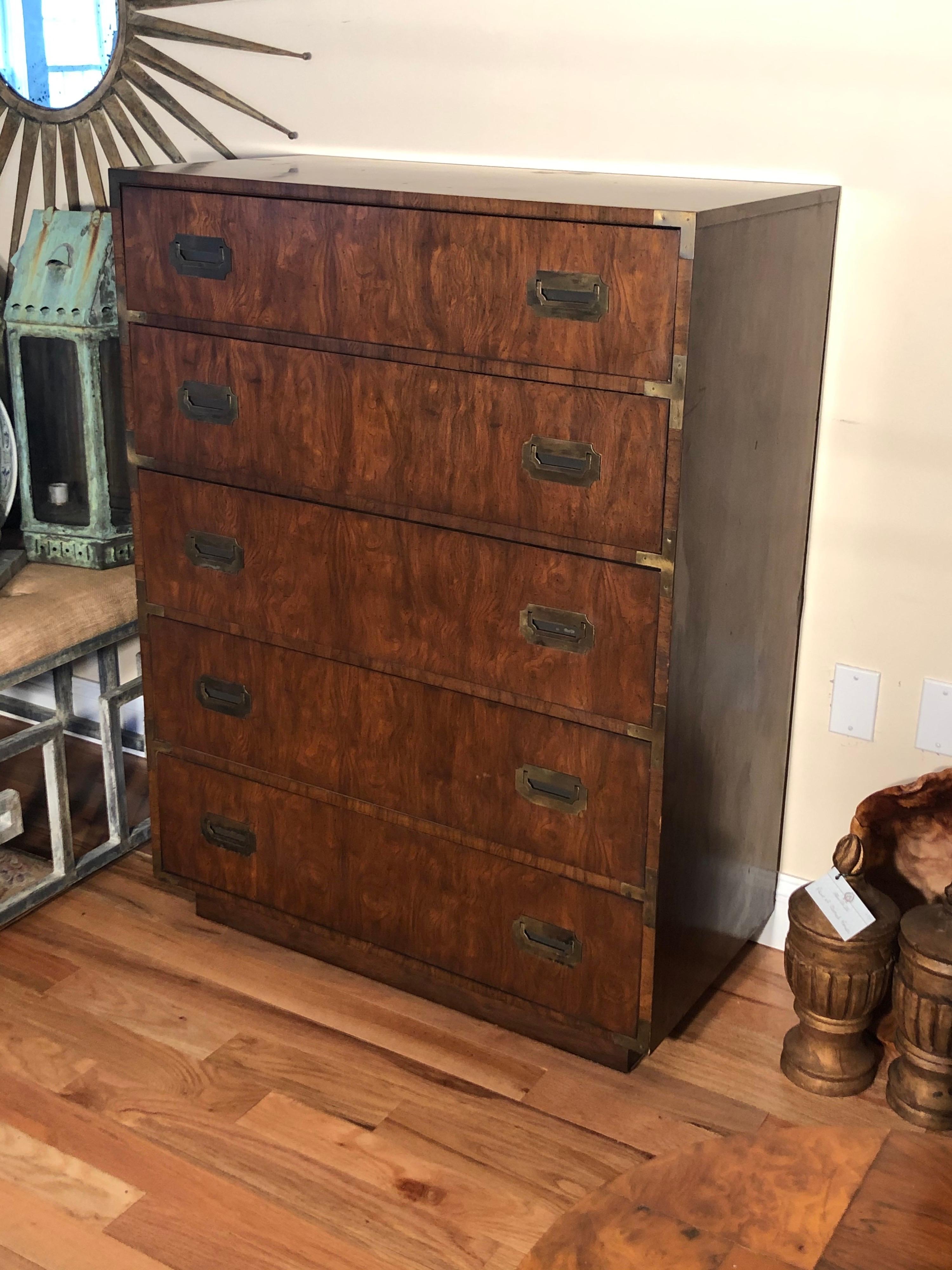 Campaign Highboy Chest of Drawers 6