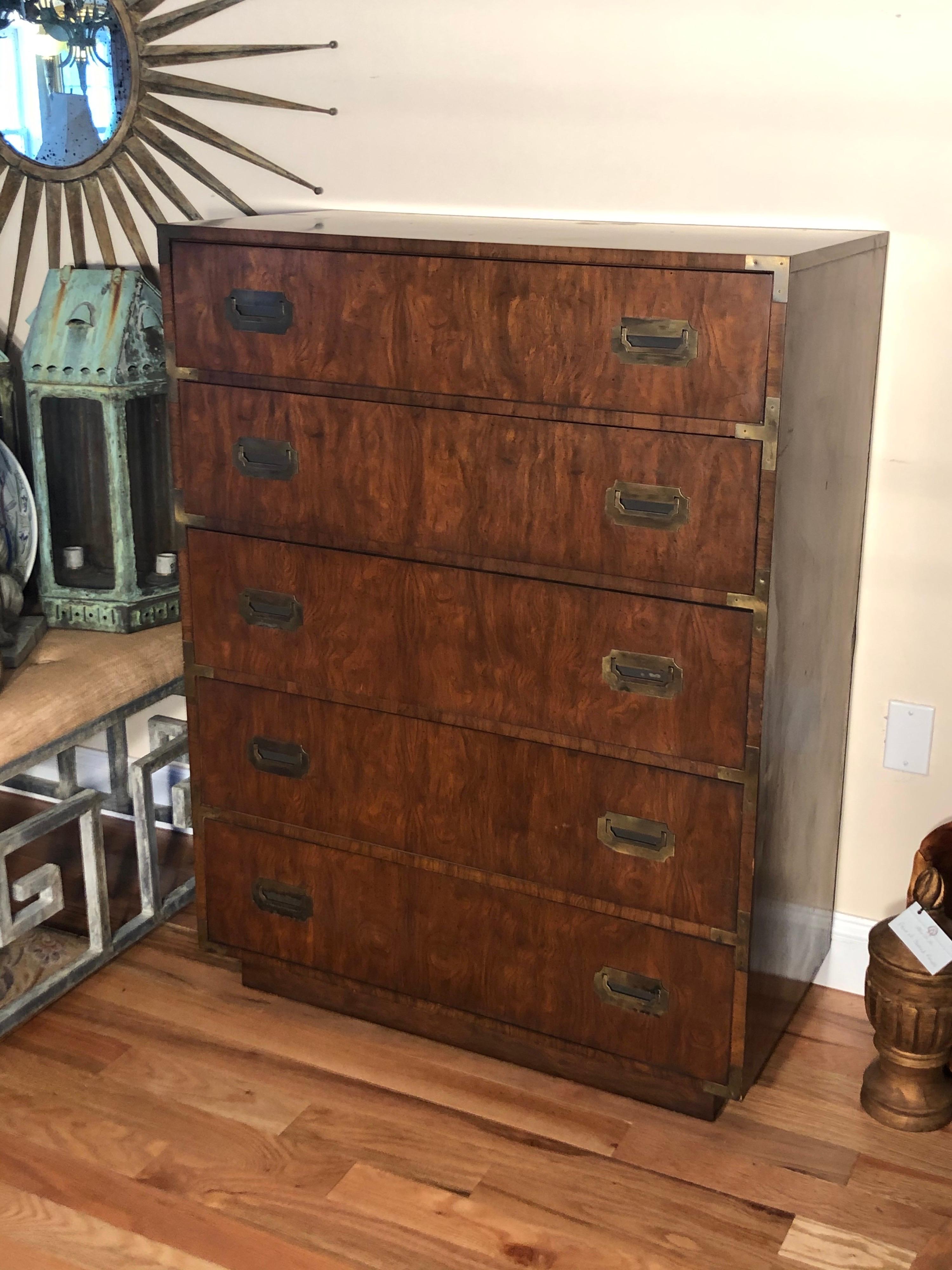 Campaign Highboy Chest of Drawers 7