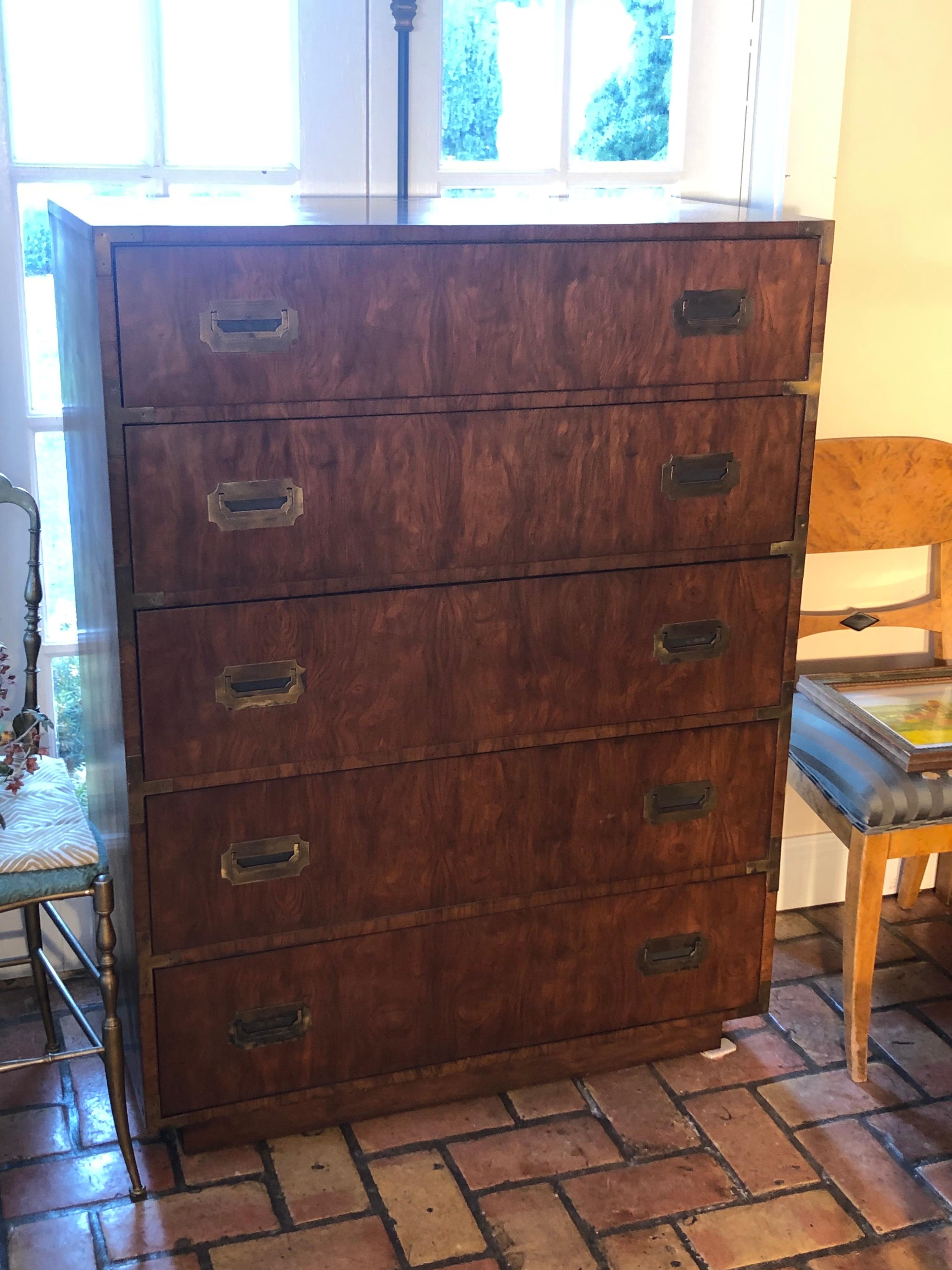 Campaign Highboy Chest of Drawers 1