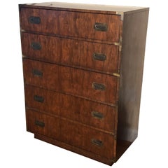 Retro Campaign Highboy Chest of Drawers