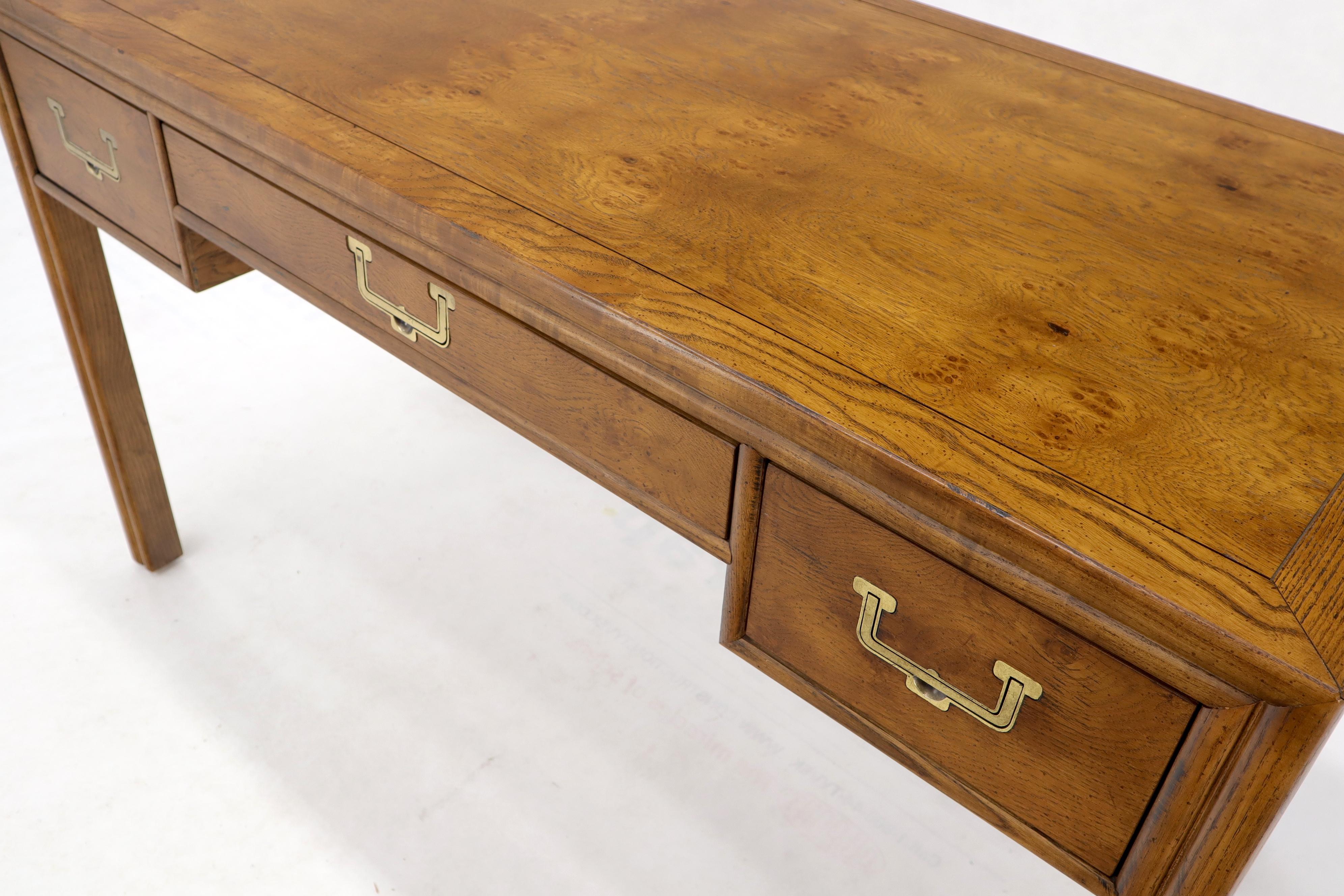 Campaign Mid-Century Modern 3 Drawers Writing Table Desk by Henredon 1