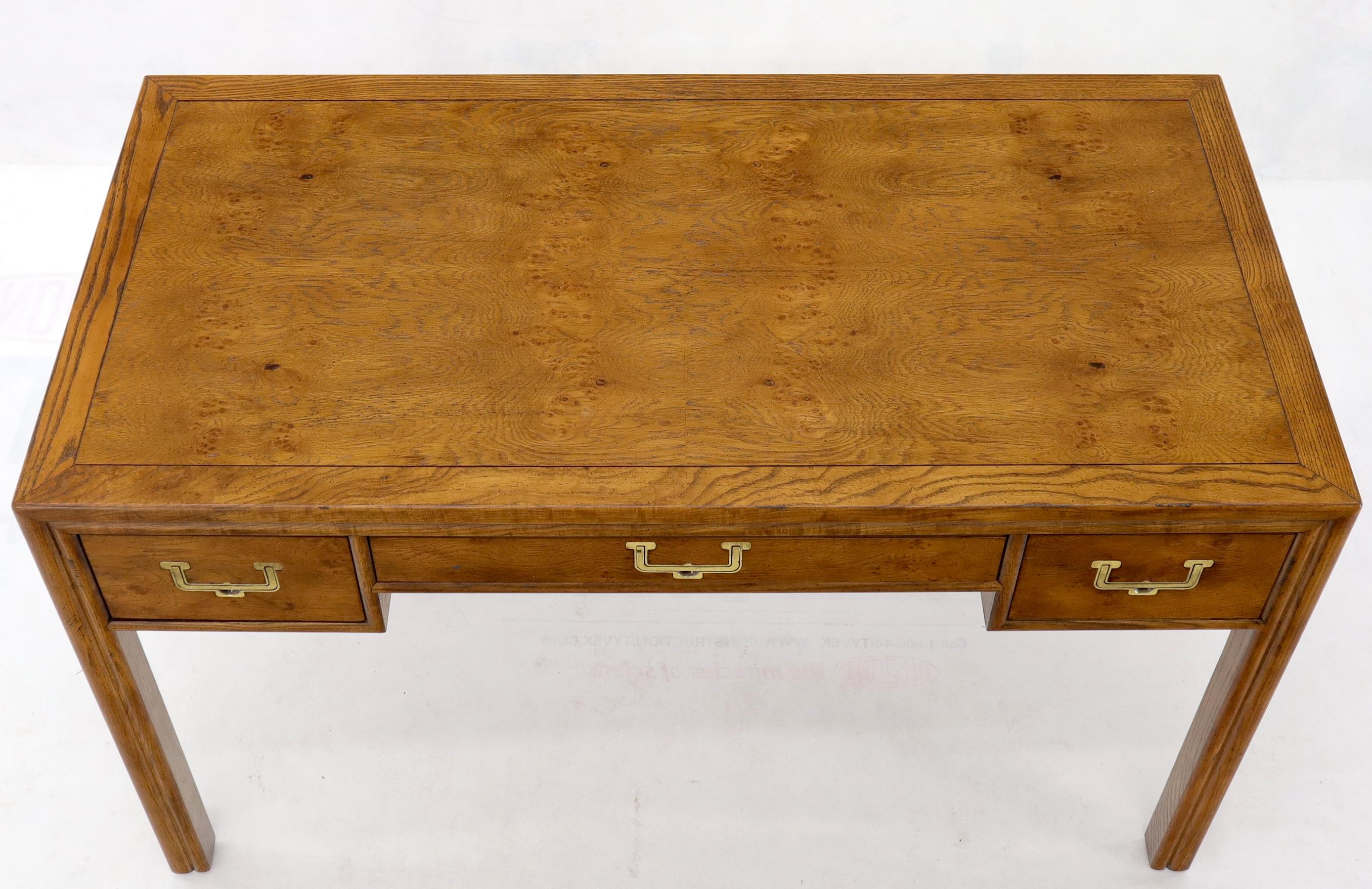 American Campaign Mid-Century Modern 3 Drawers Writing Table Desk by Henredon