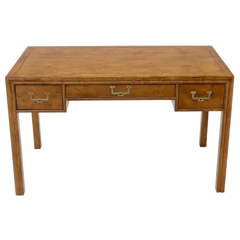Campaign Mid Century Modern 3 Drawers Writing Table Desk By