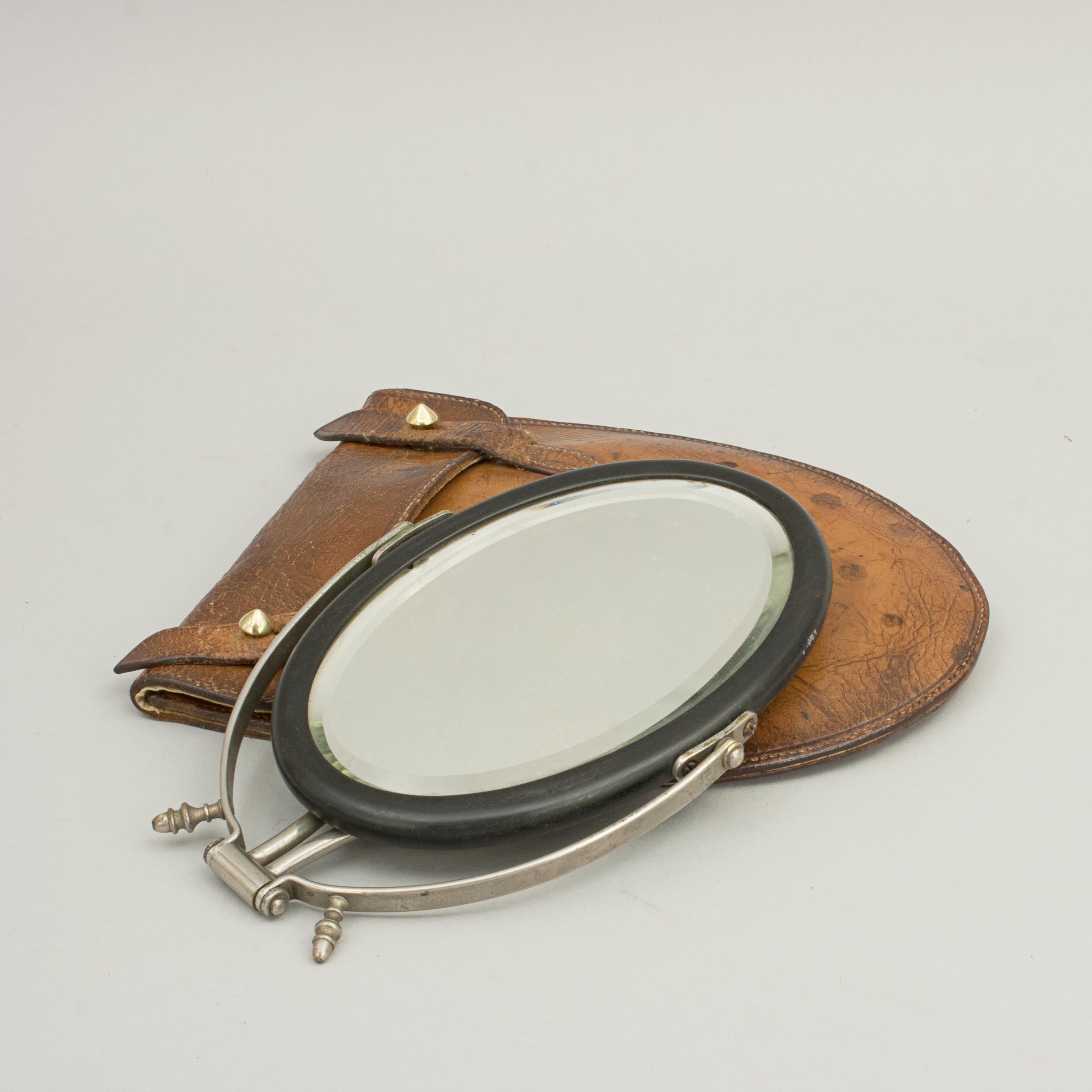 Leather Campaign Mirror in Case