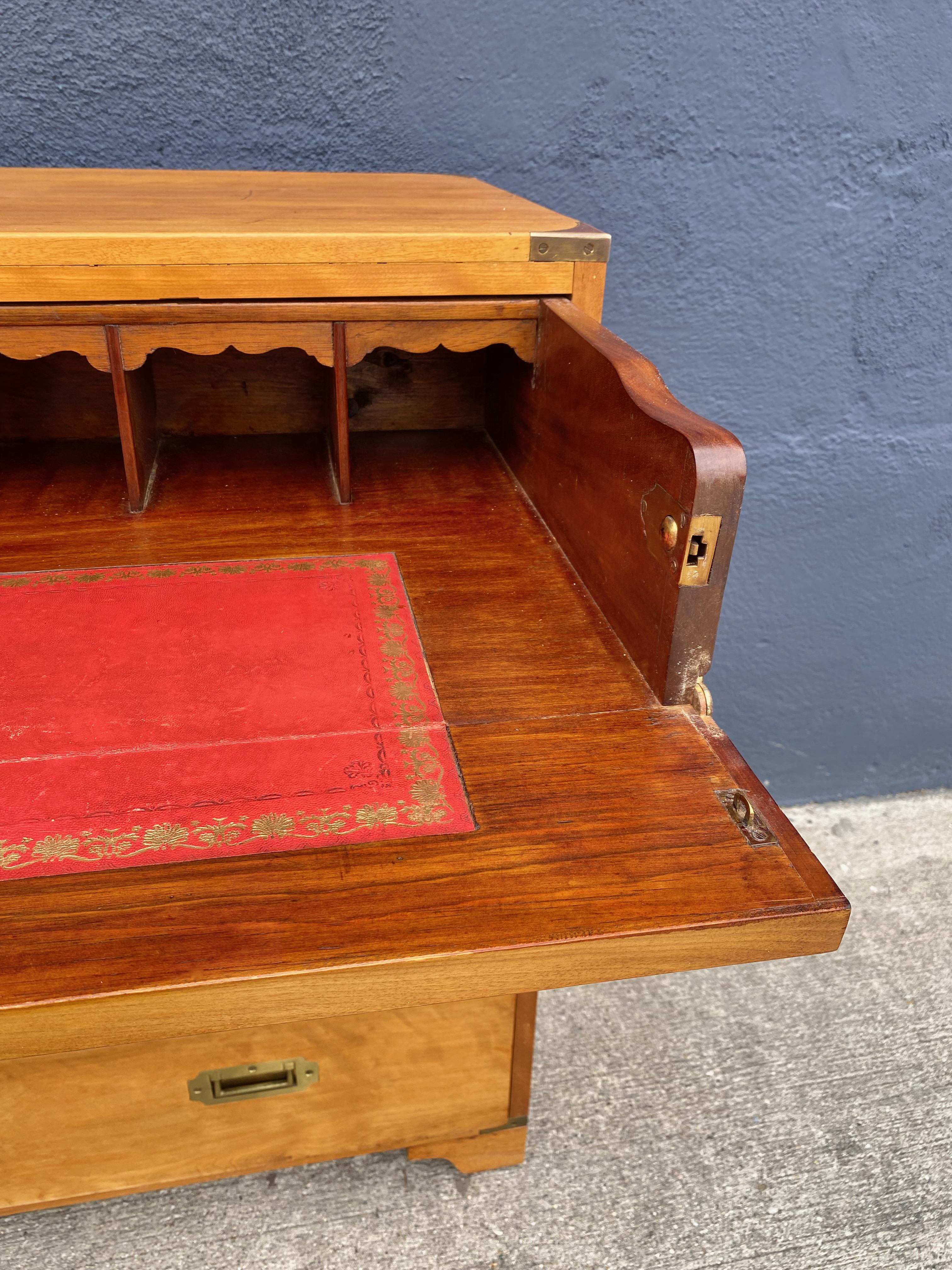 Campaign Secretary Chest (Desk), Mid-19th Century For Sale 2