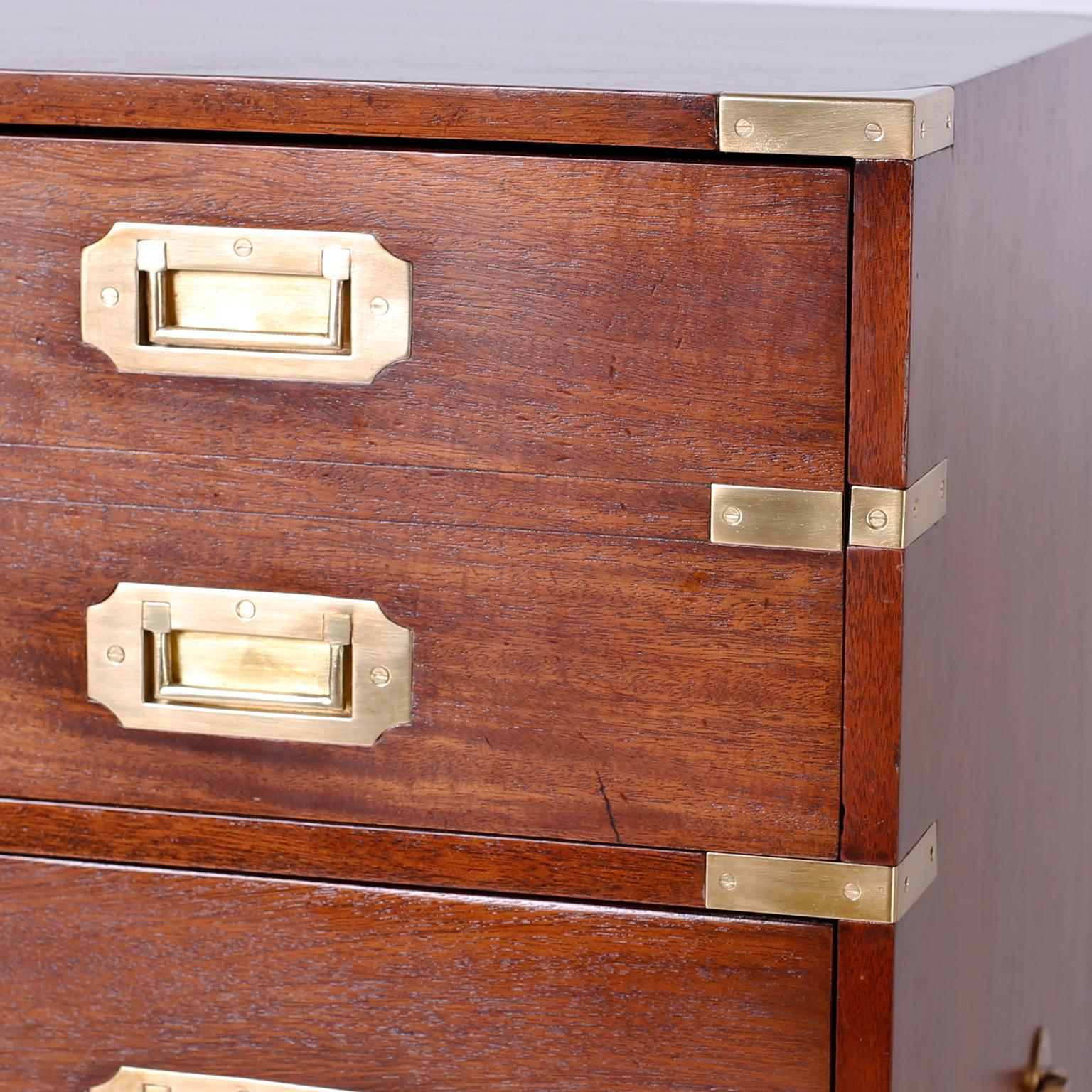 Campaign Secretary Chest of Drawers In Good Condition In Palm Beach, FL
