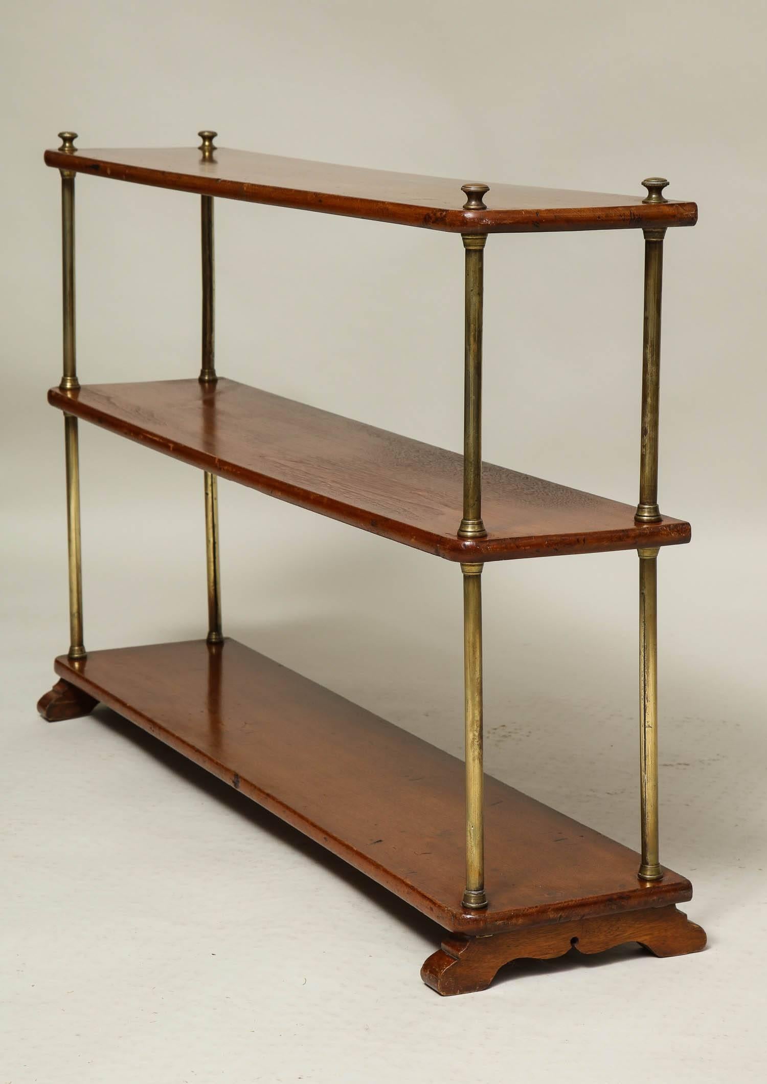 Mahogany and Brass Traveling Campaign Shelf 5