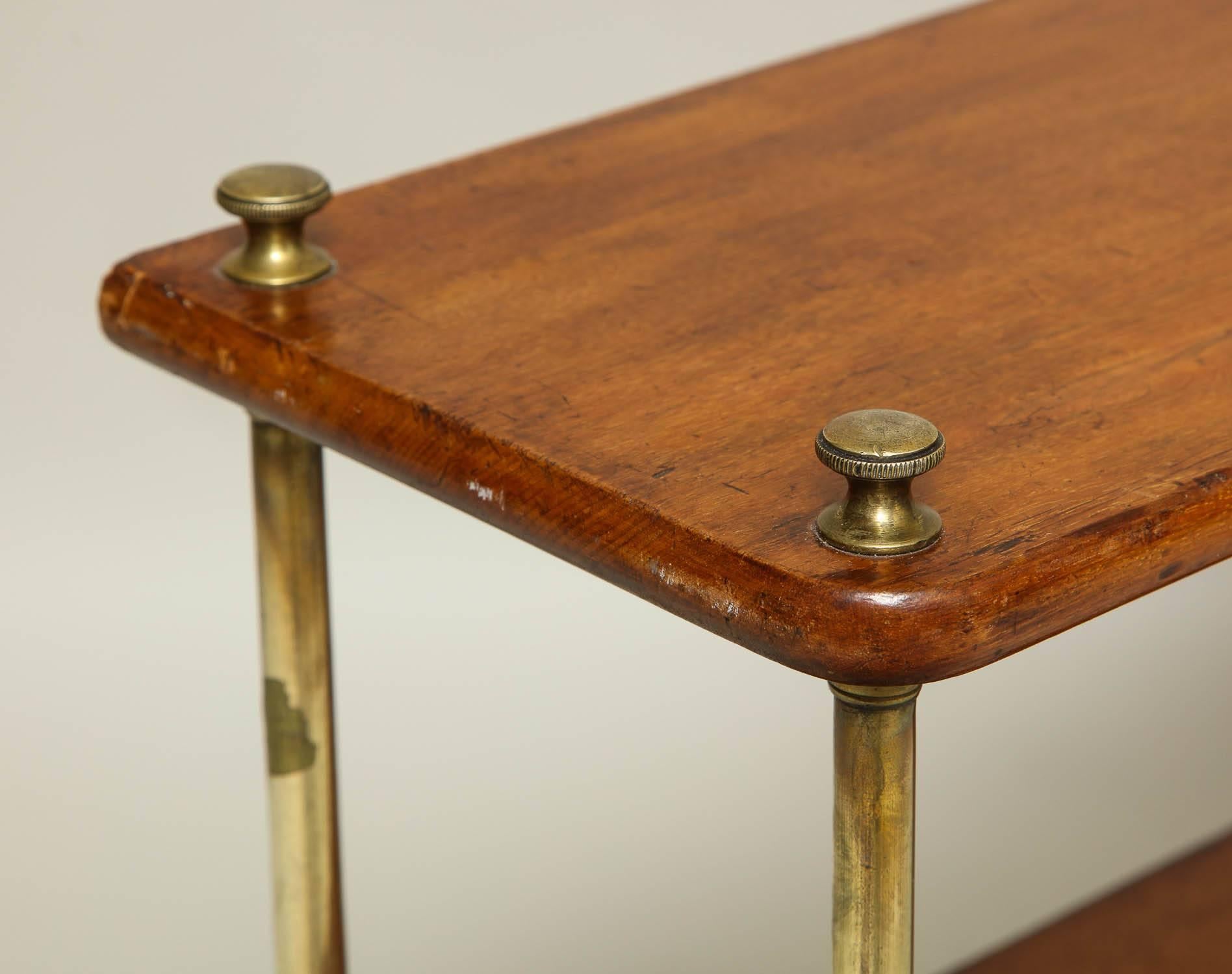 19th Century Mahogany and Brass Traveling Campaign Shelf