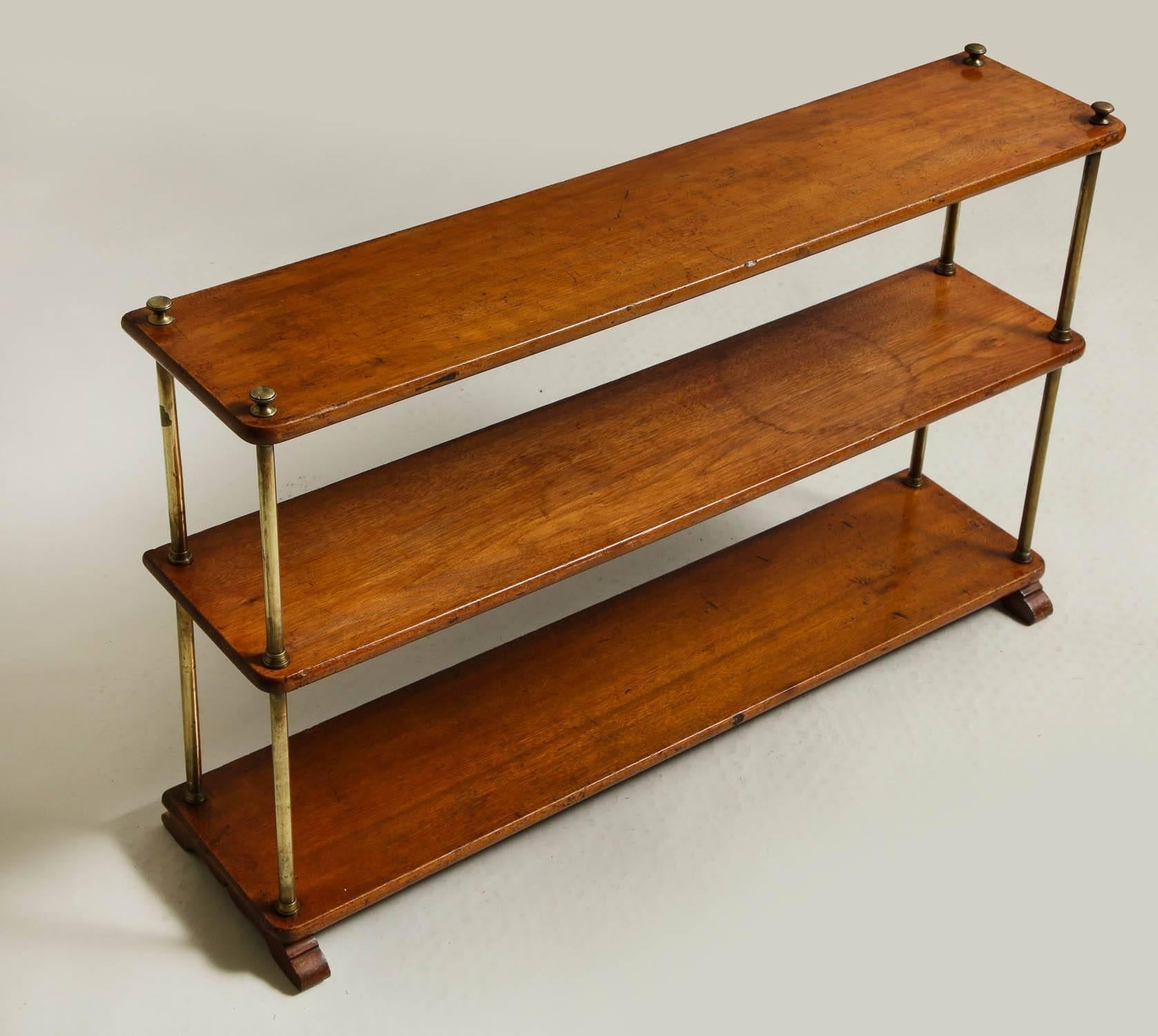 Mahogany and Brass Traveling Campaign Shelf 1
