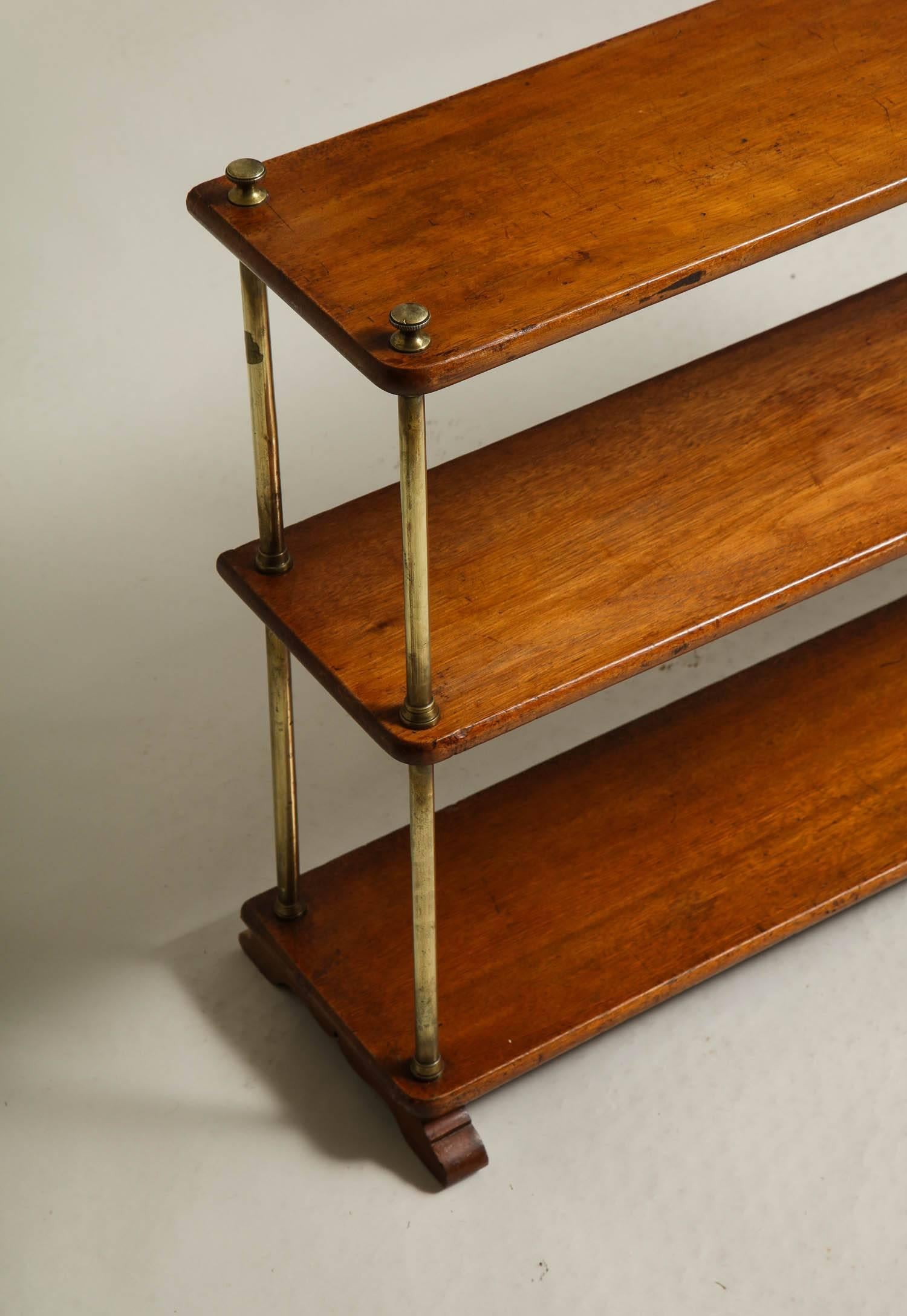 Mahogany and Brass Traveling Campaign Shelf 2