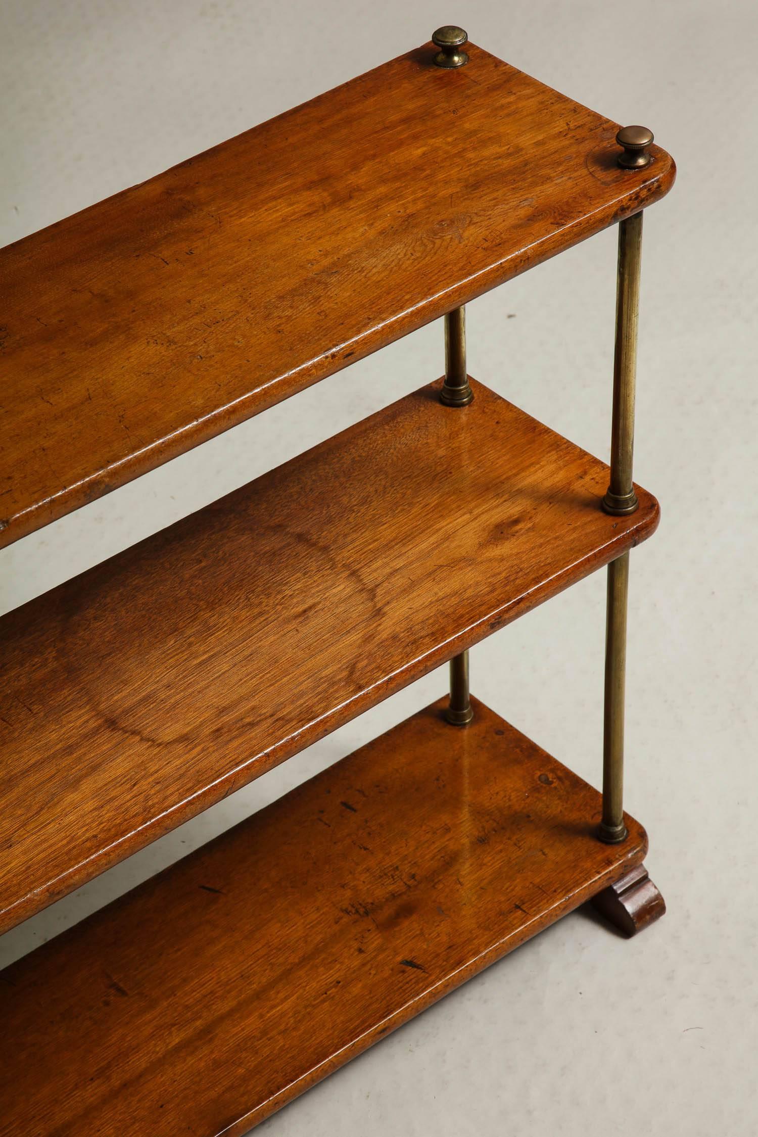 Mahogany and Brass Traveling Campaign Shelf 3