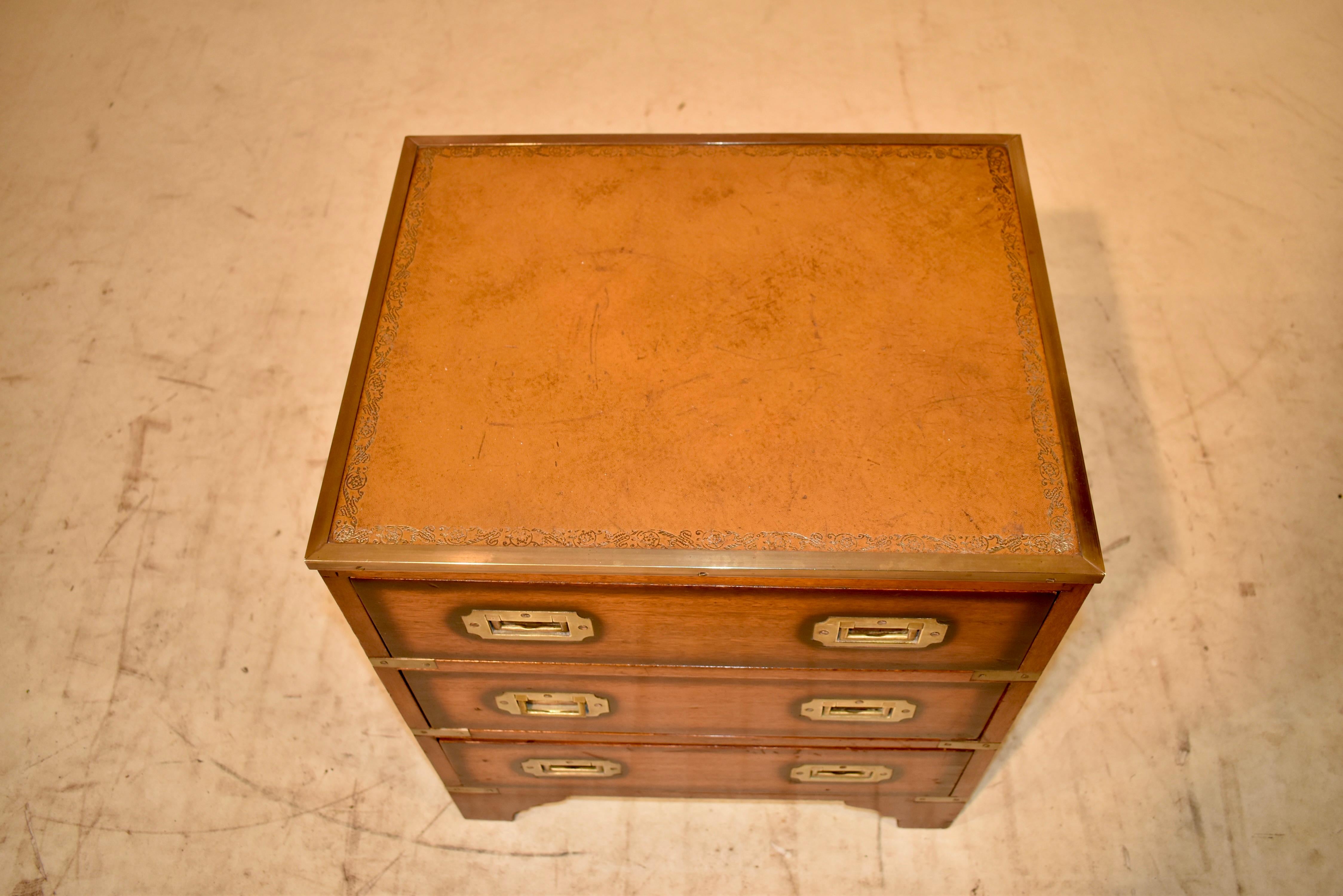 Campaign Small Chest Side Table, circa 1950 For Sale at 1stDibs