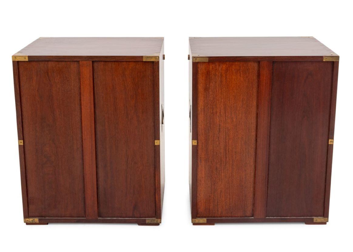 20th Century Campaign Style 2-Drawer Filing Cabinets, Pair