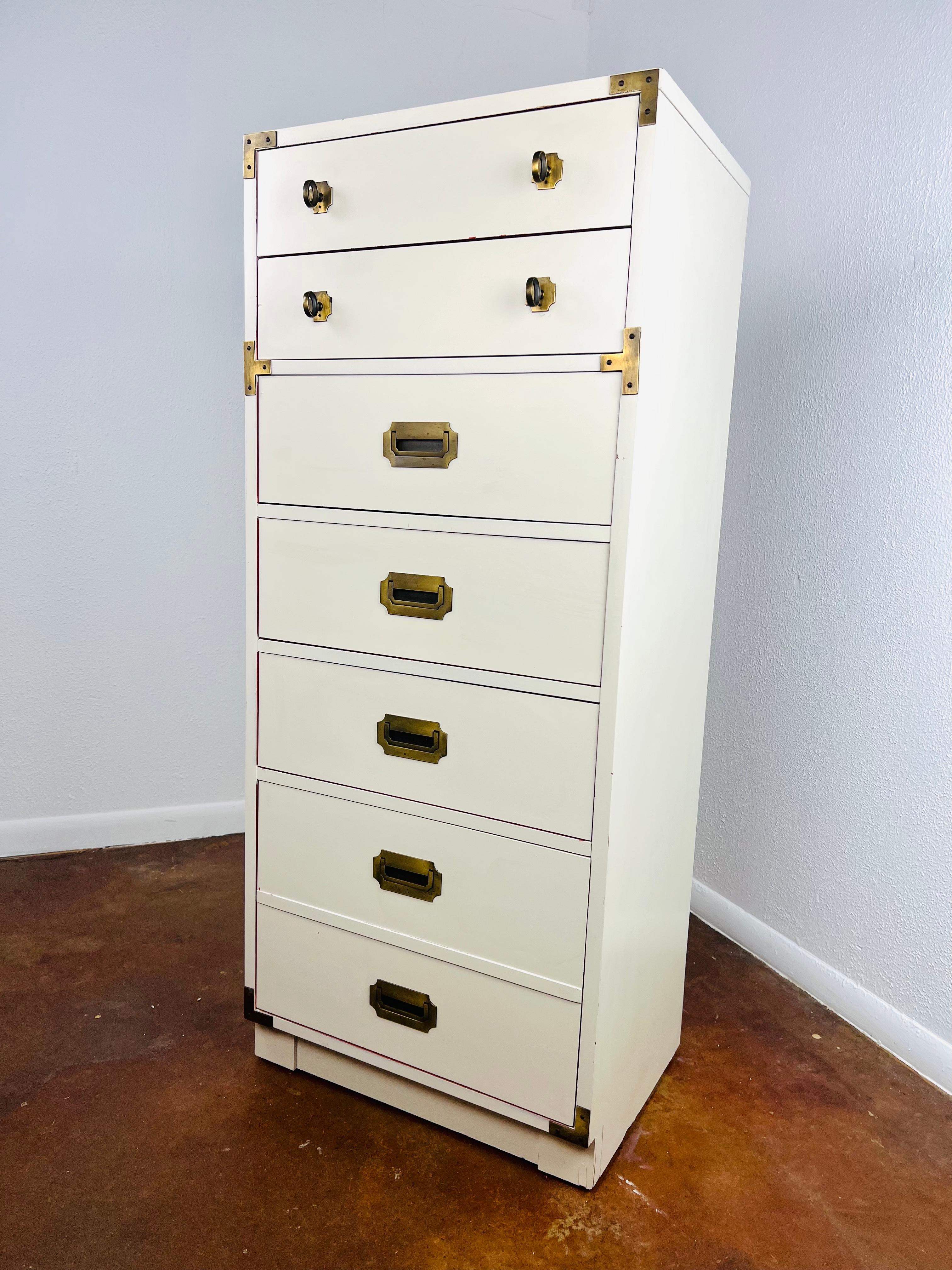 Campaign Style 6 Drawer Lingerie Chest In Good Condition In Dallas, TX