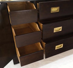 Campaign Style 6 Drawers Brass Drop Pulls Mid-Century Modern Bachelor Chest Mint