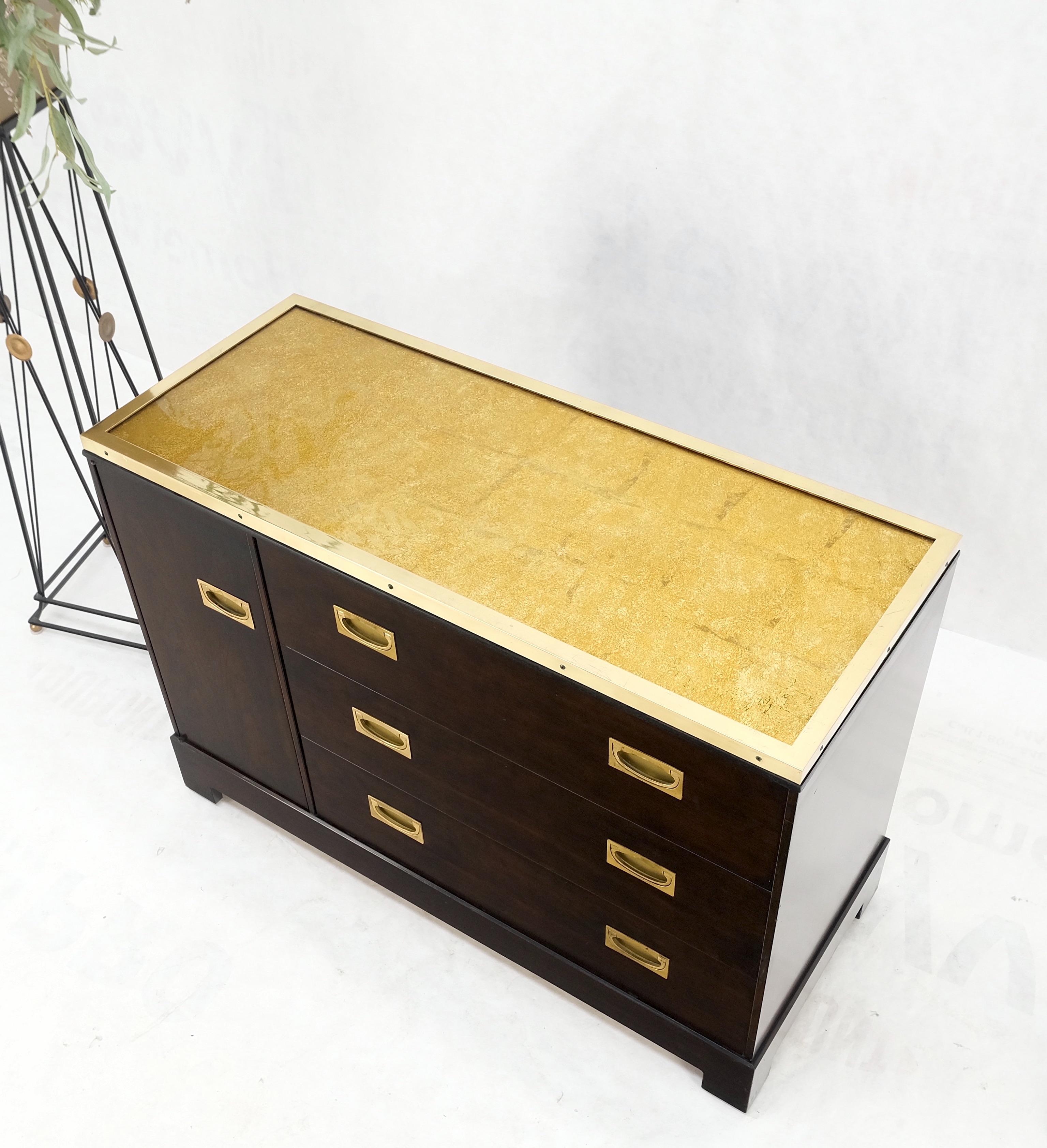 Campaign Style 6 Drawers Brass Drop Pulls Mid-Century Modern Bachelor Chest Mint For Sale 2