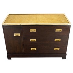 Vintage Campaign Style 6 Drawers Brass Drop Pulls Mid-Century Modern Bachelor Chest Mint