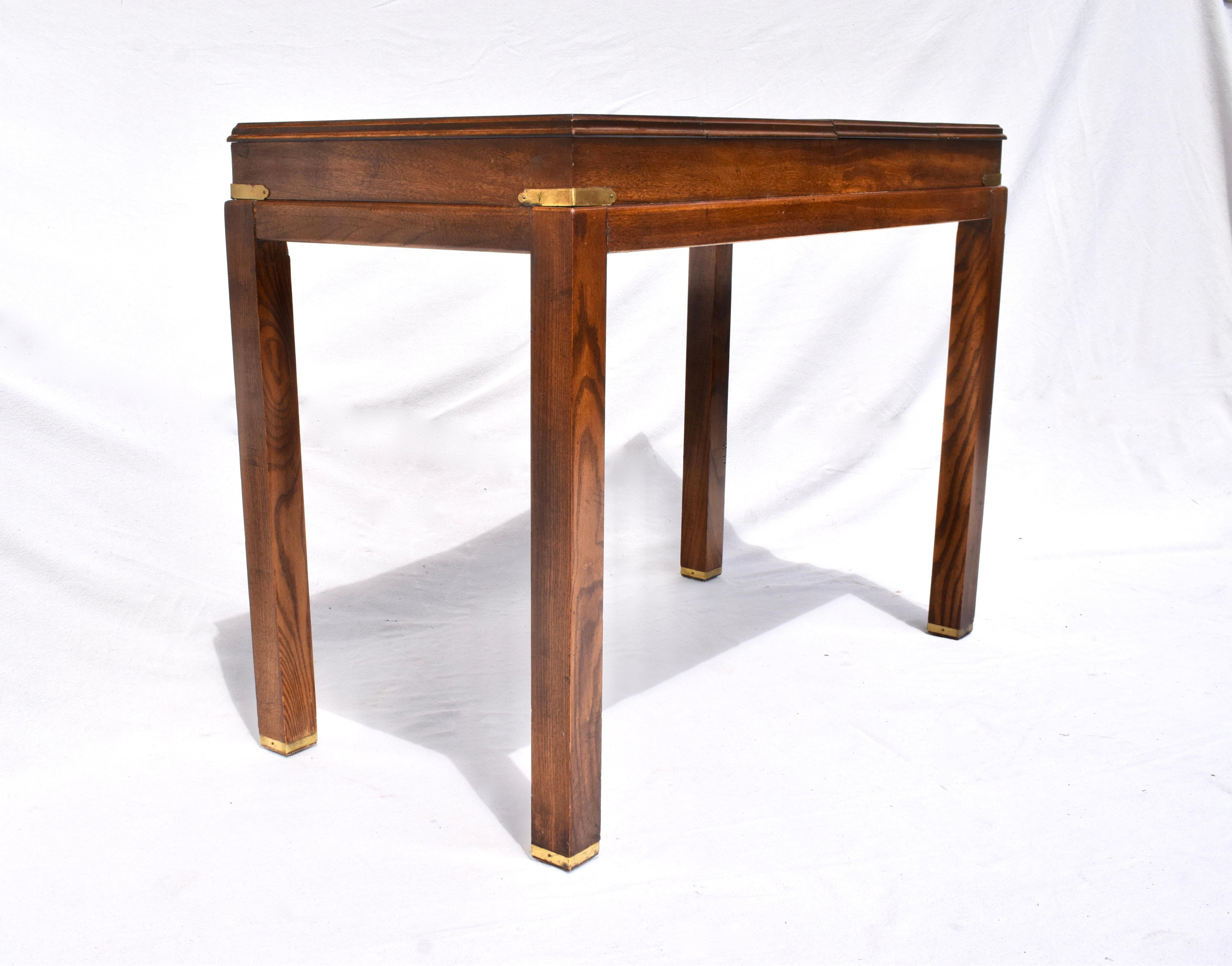 Campaign Style Backgammon Sofa Console Game Table by Lane Furniture In Good Condition In Southampton, NJ