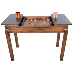 Campaign Style Backgammon Sofa Console Game Table by Lane Furniture