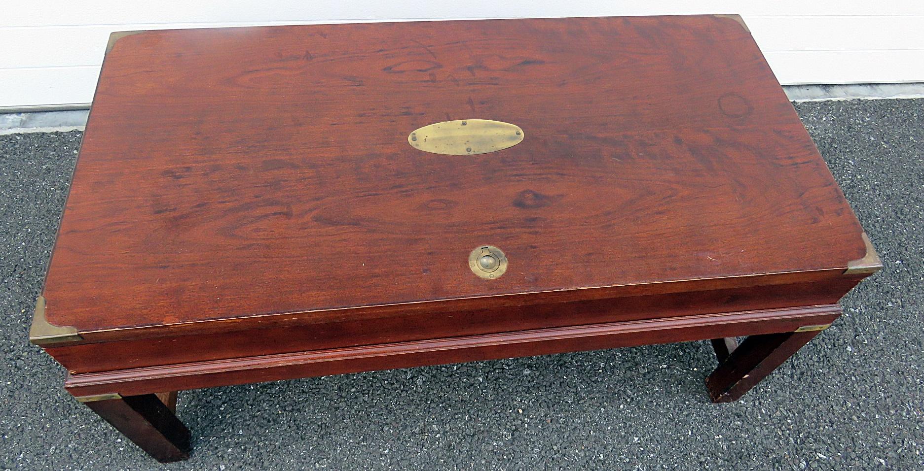 20th Century Campaign Style Box on Stand or Coffee Table