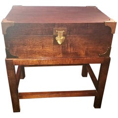 Antique Campaign Style Box on Stand